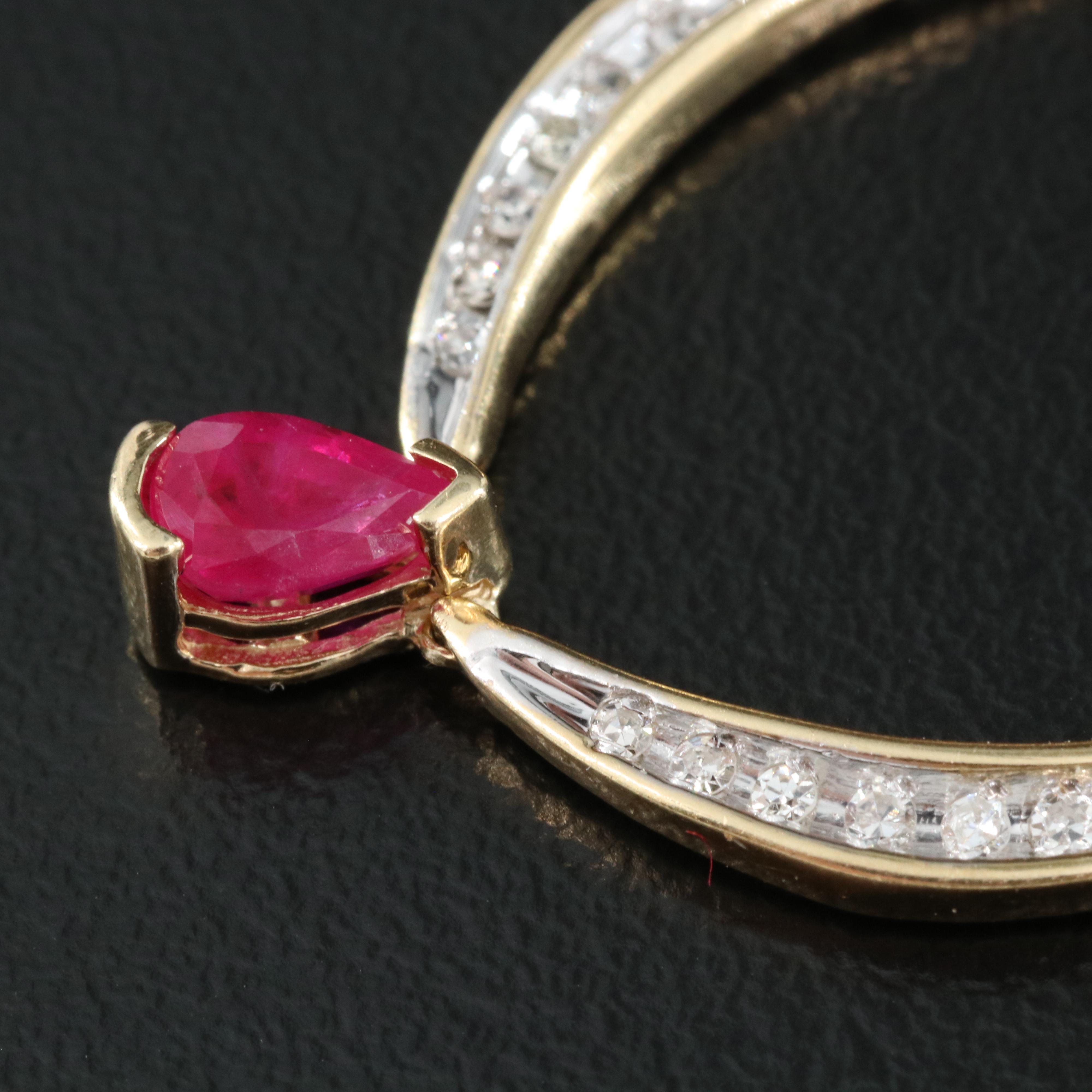 14K Ruby and Diamond Necklace