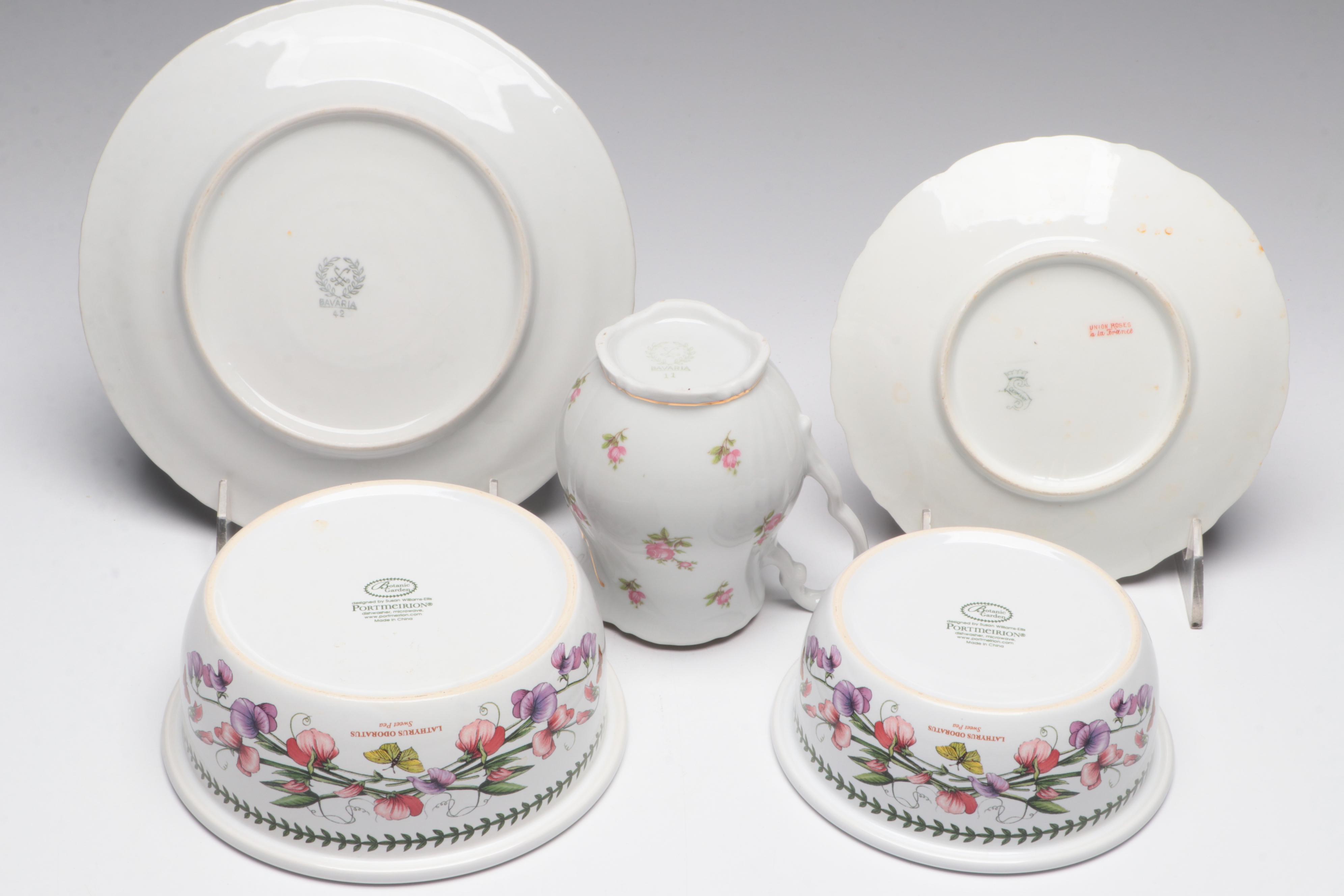 Jeannette "Cube Pink" Glass Creamers with Hall Ceramic Ball Pitcher and More