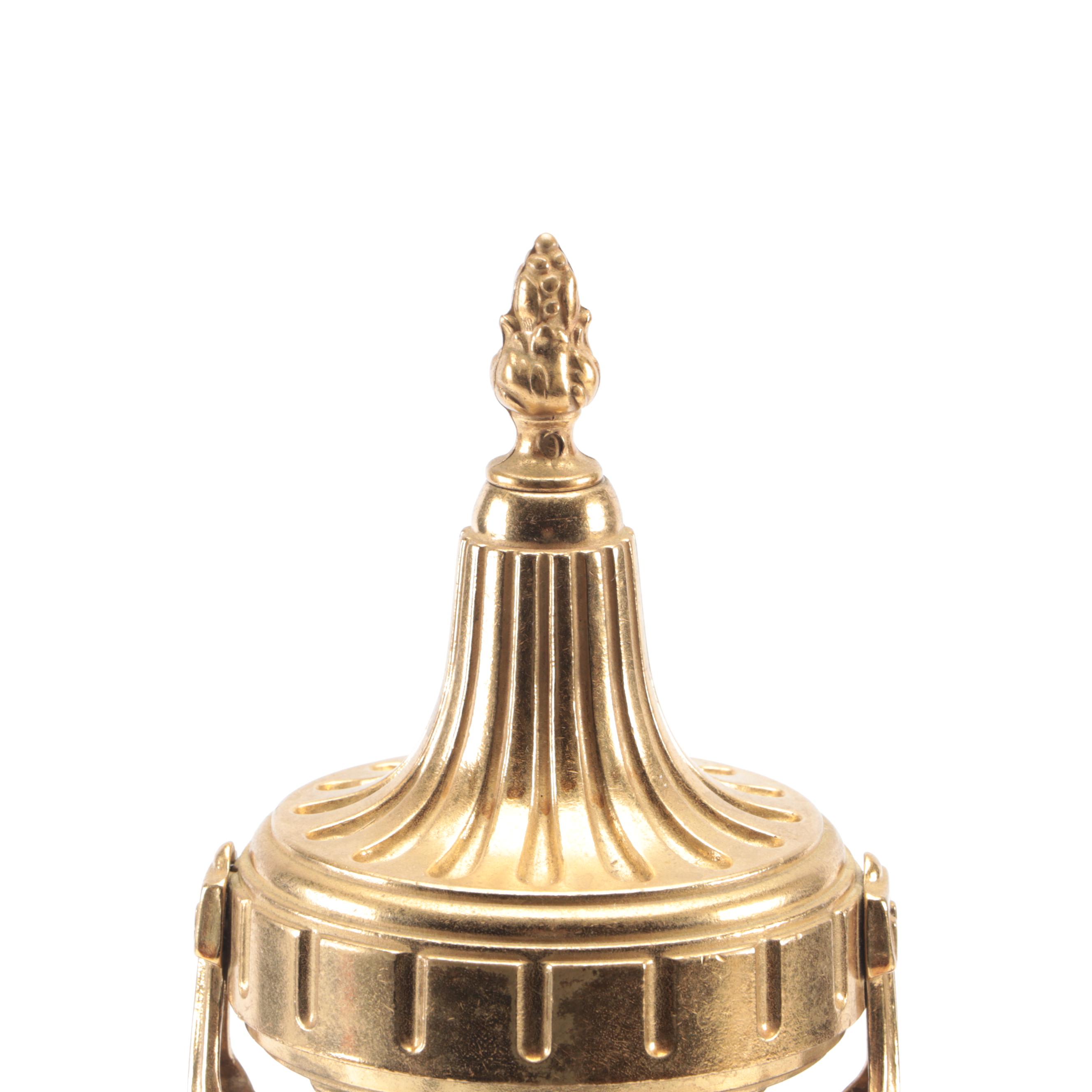 German Victorian Style Brass and Marble Sculpture Clock