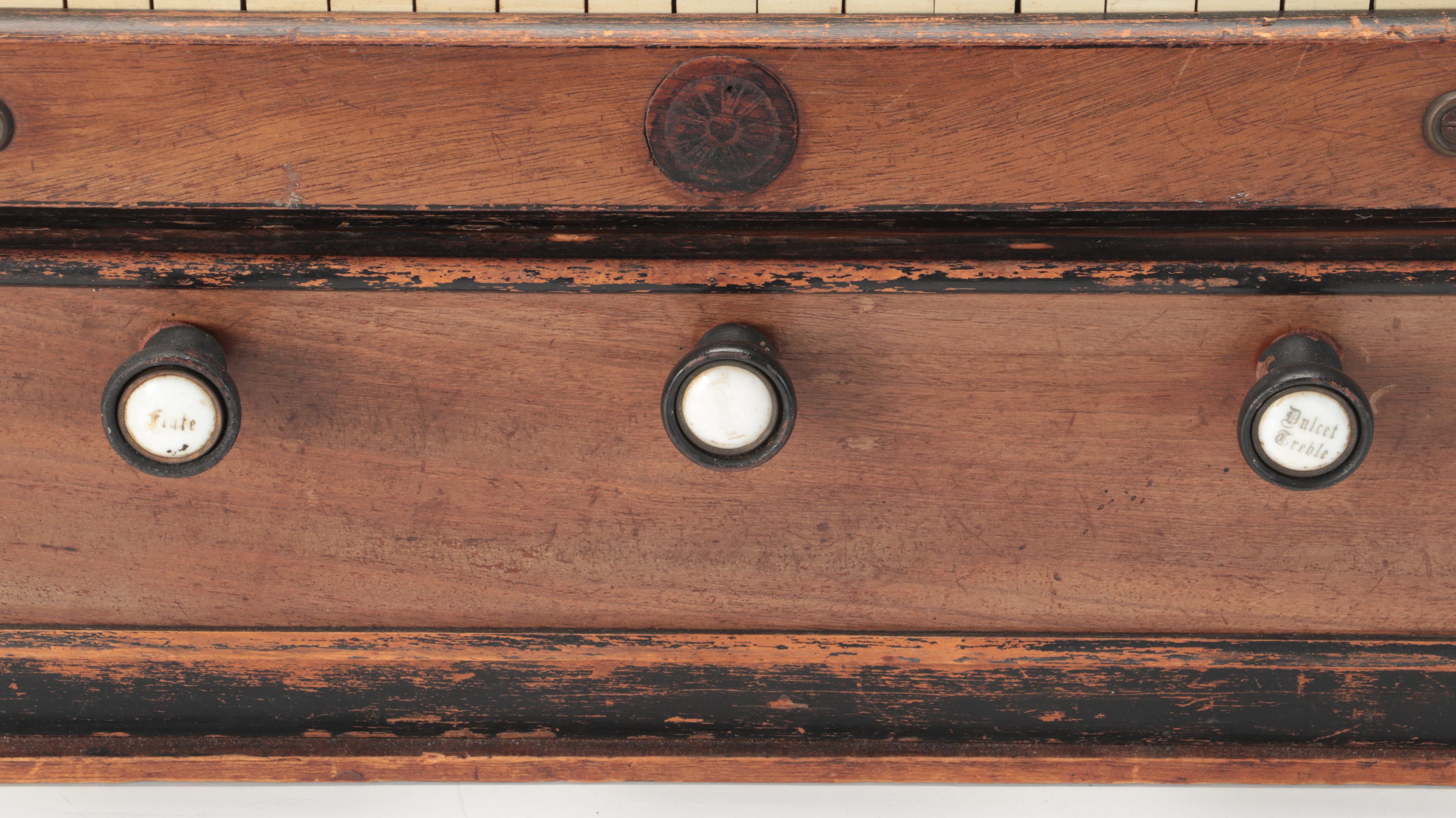 Wood Cased Harmonium Reed Organ, Late 19th/ Early 20th Century