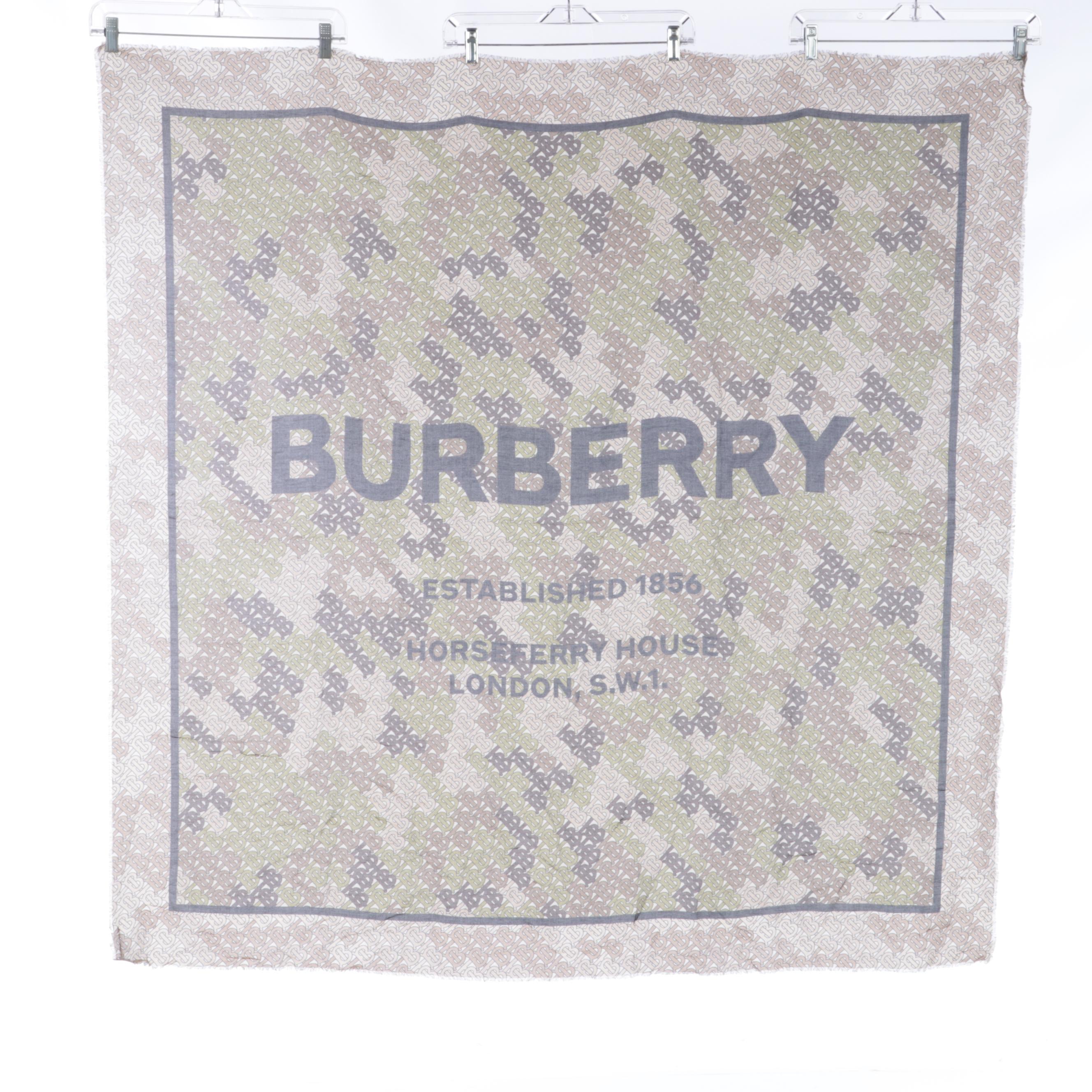 Burberry Monogram Print Square Scarf Wrap