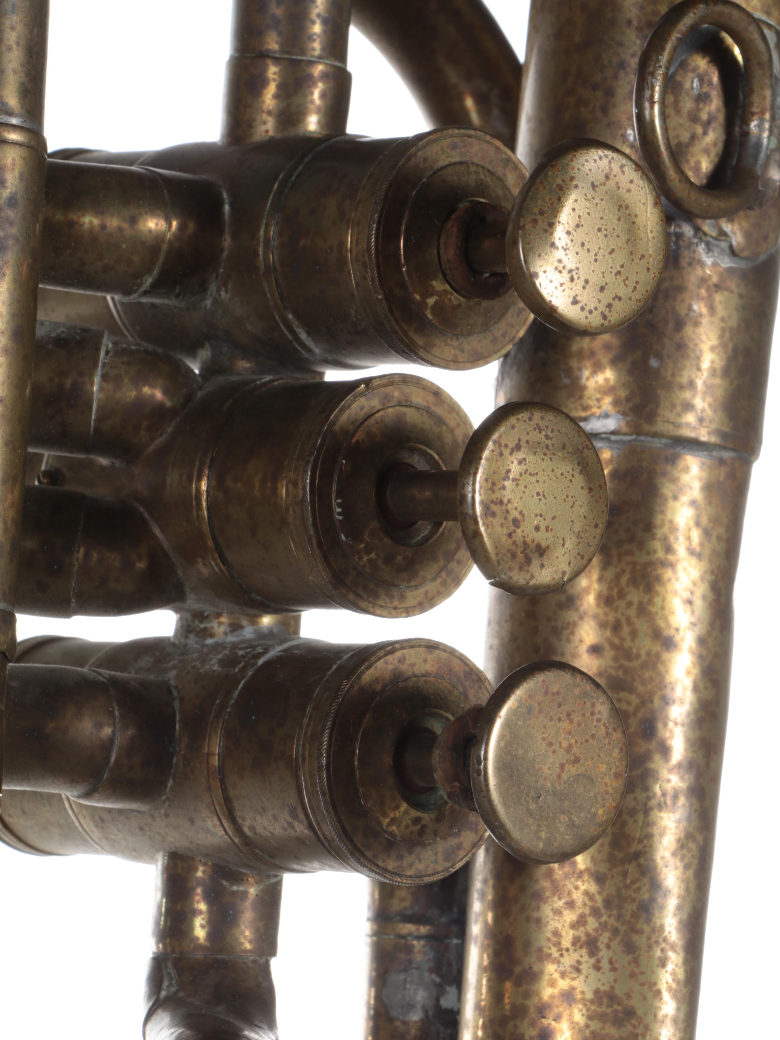 Over The Shoulder Brass Saxhorn, Possibly Isaac Fiske, 19th Century