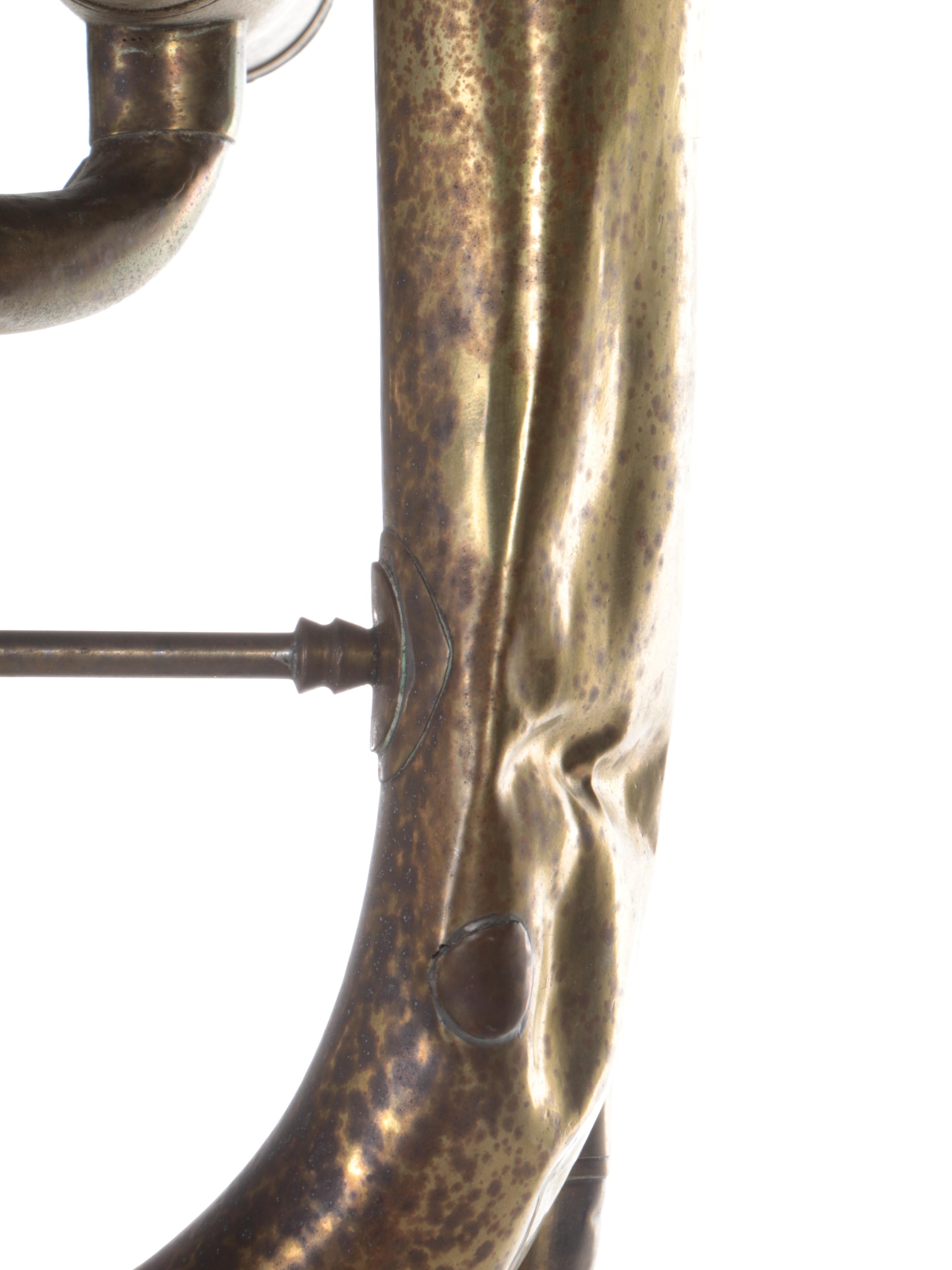 Over The Shoulder Brass Saxhorn, Possibly Isaac Fiske, 19th Century