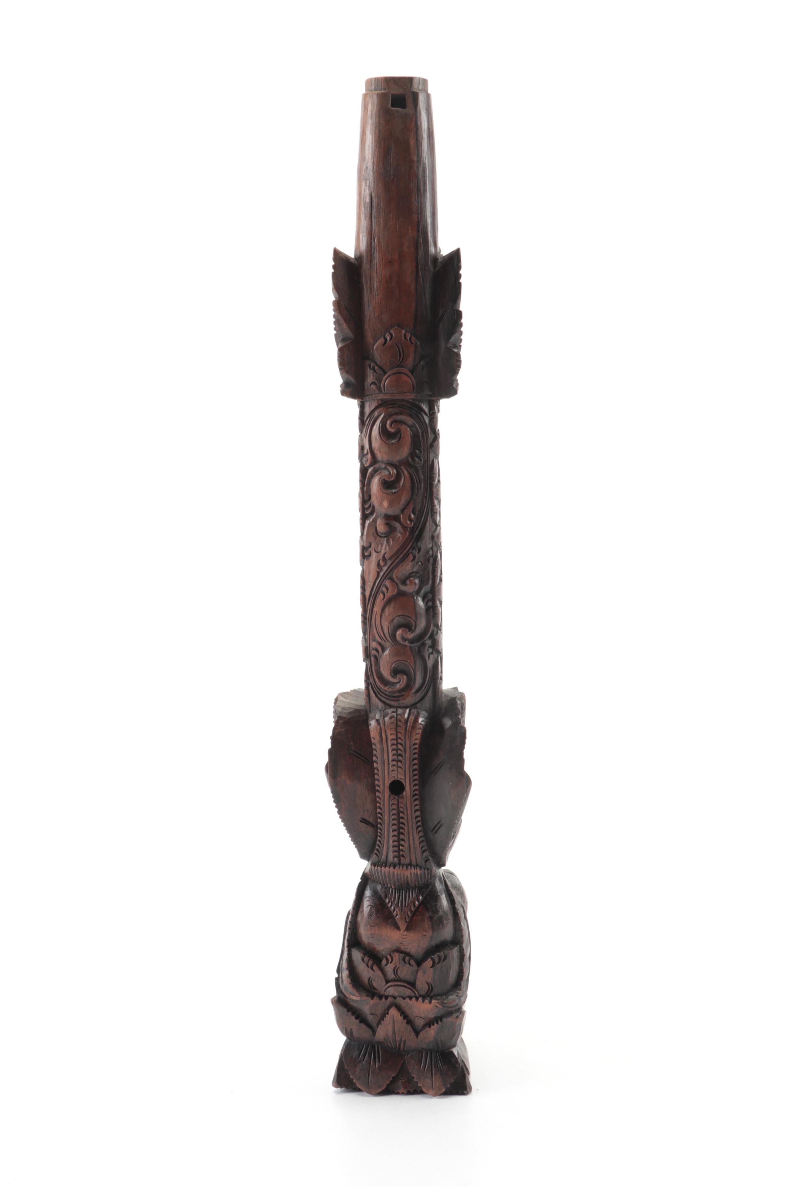 Balinese Style Hand-Carved Wood Flute