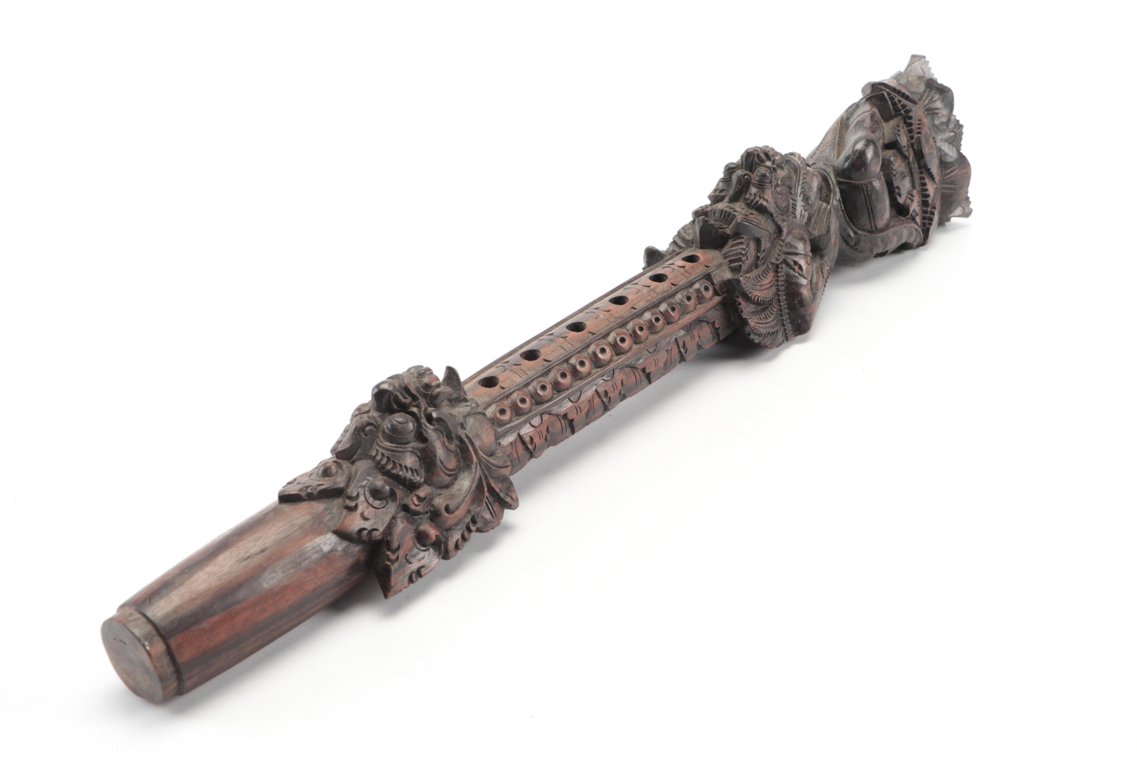 Balinese Style Hand-Carved Wood Flute