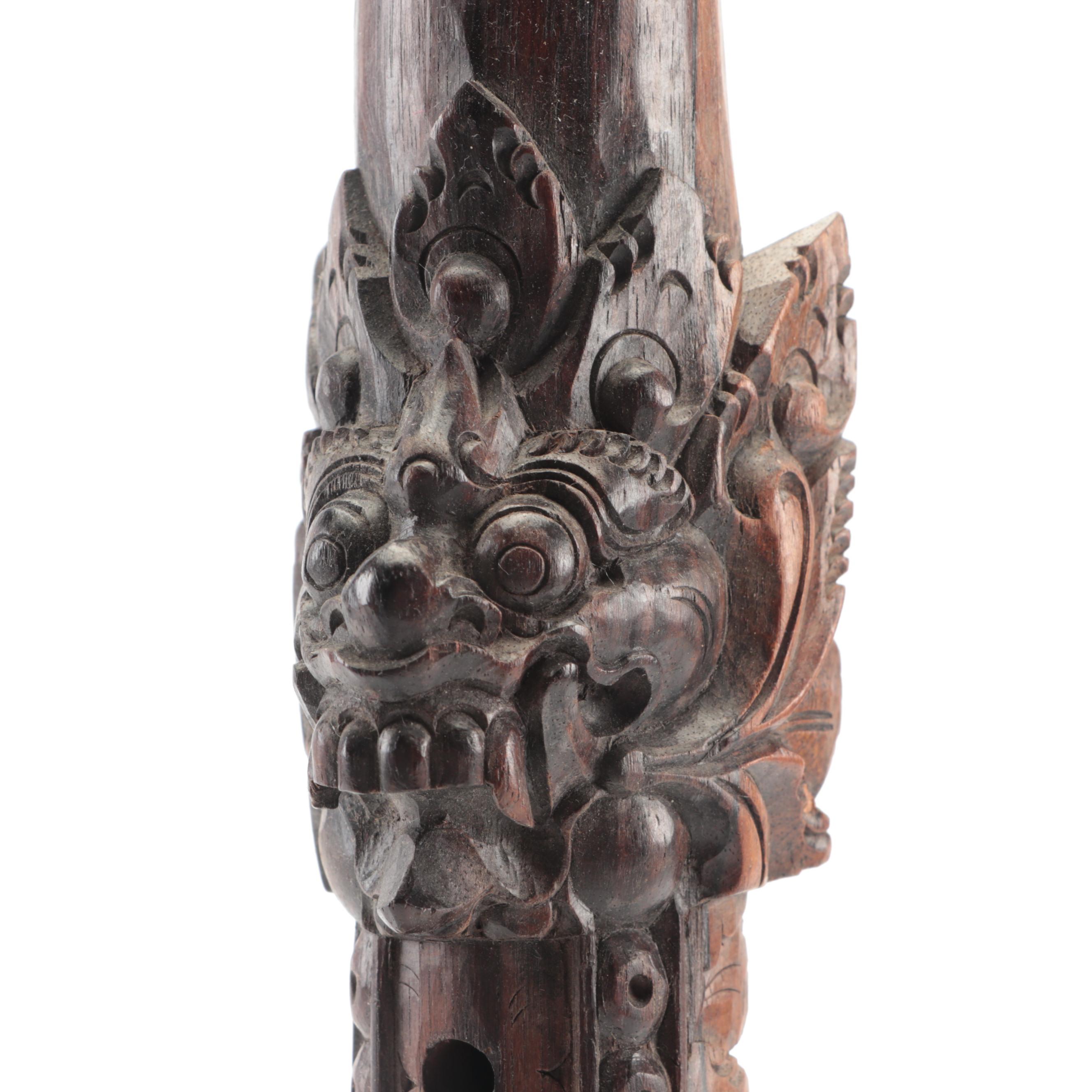 Balinese Style Hand-Carved Wood Flute