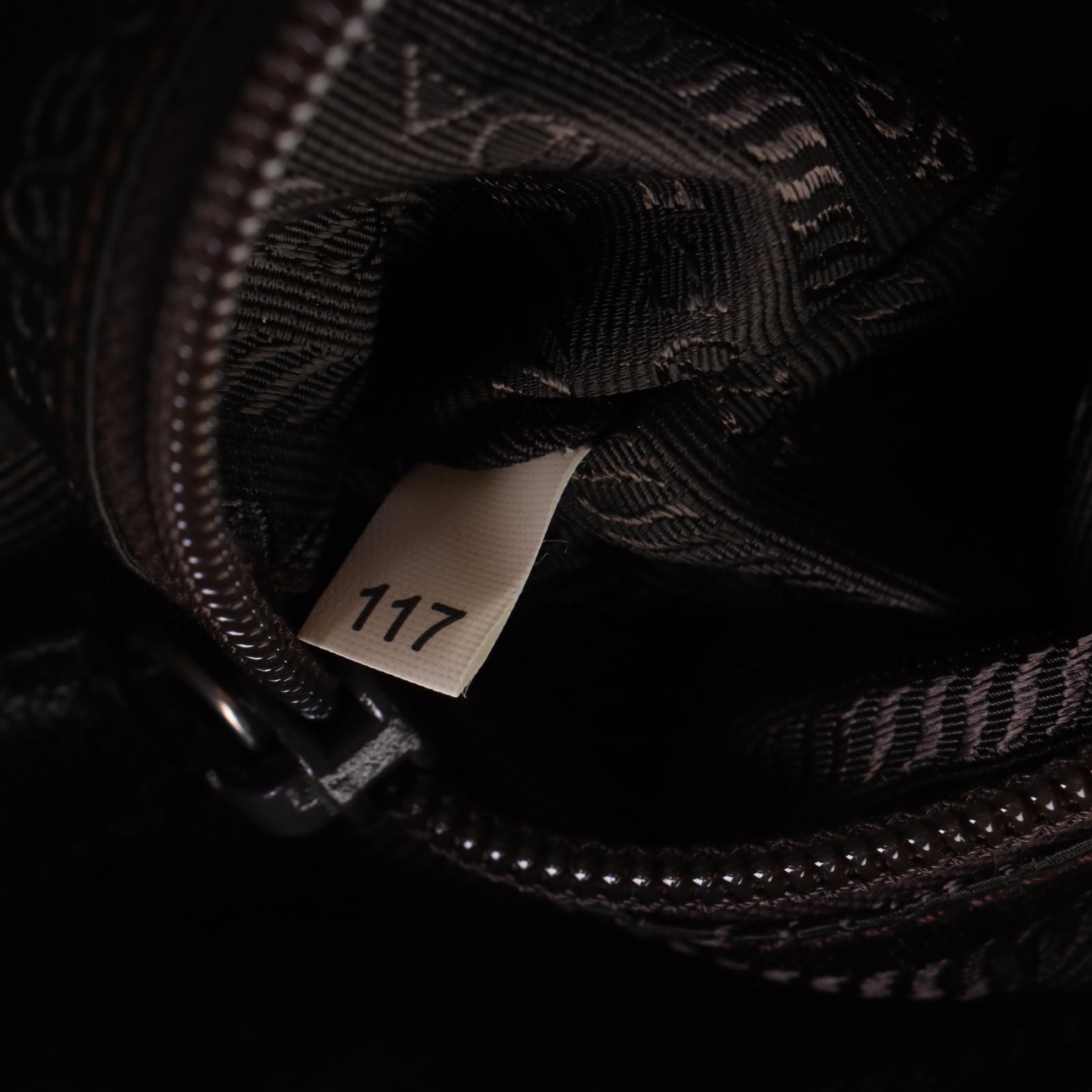 Prada Woven Brown Leather Briefcase Bag with Retractable Handle