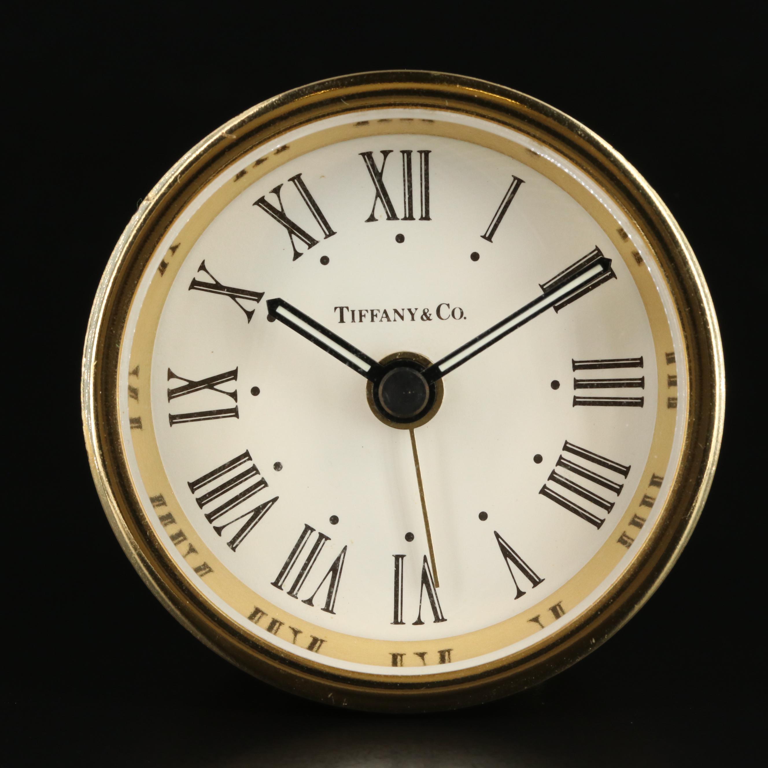 Tiffany & Co. Brass Travel Alarm/Desk Clock