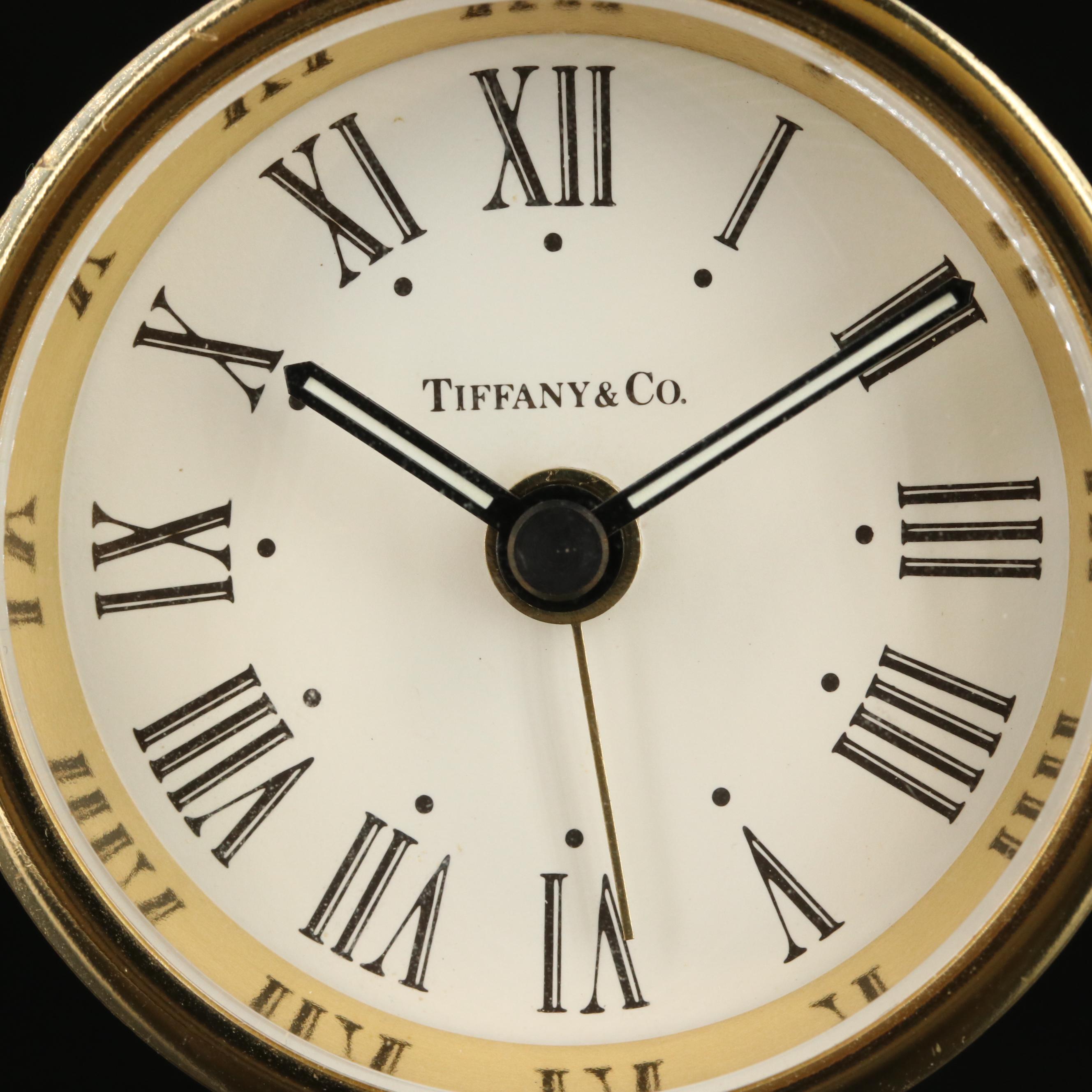 Tiffany & Co. Brass Travel Alarm/Desk Clock