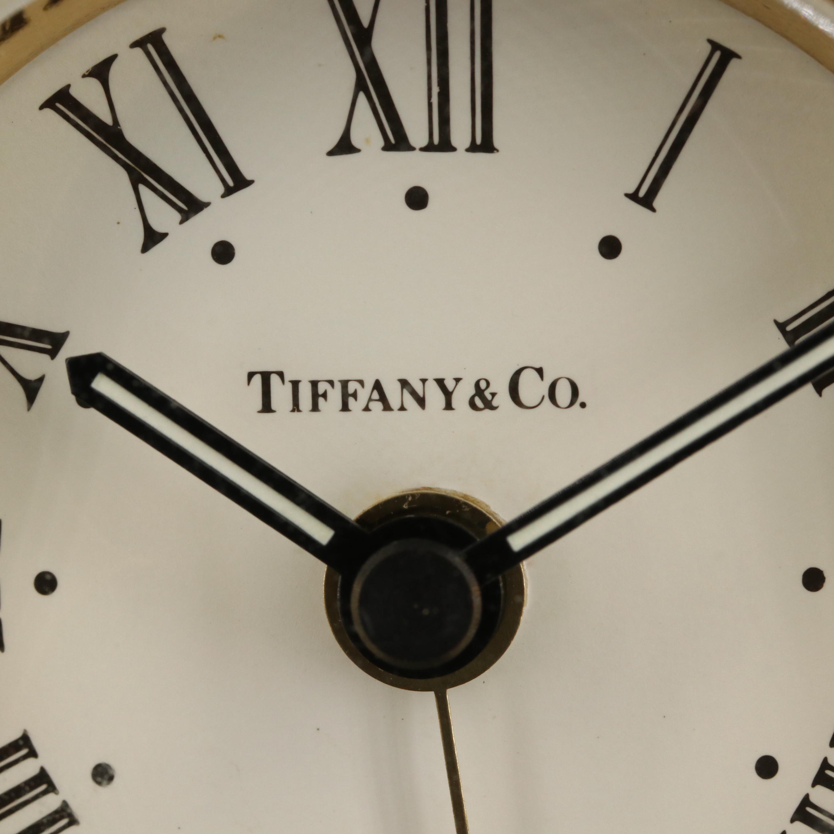 Tiffany & Co. Brass Travel Alarm/Desk Clock