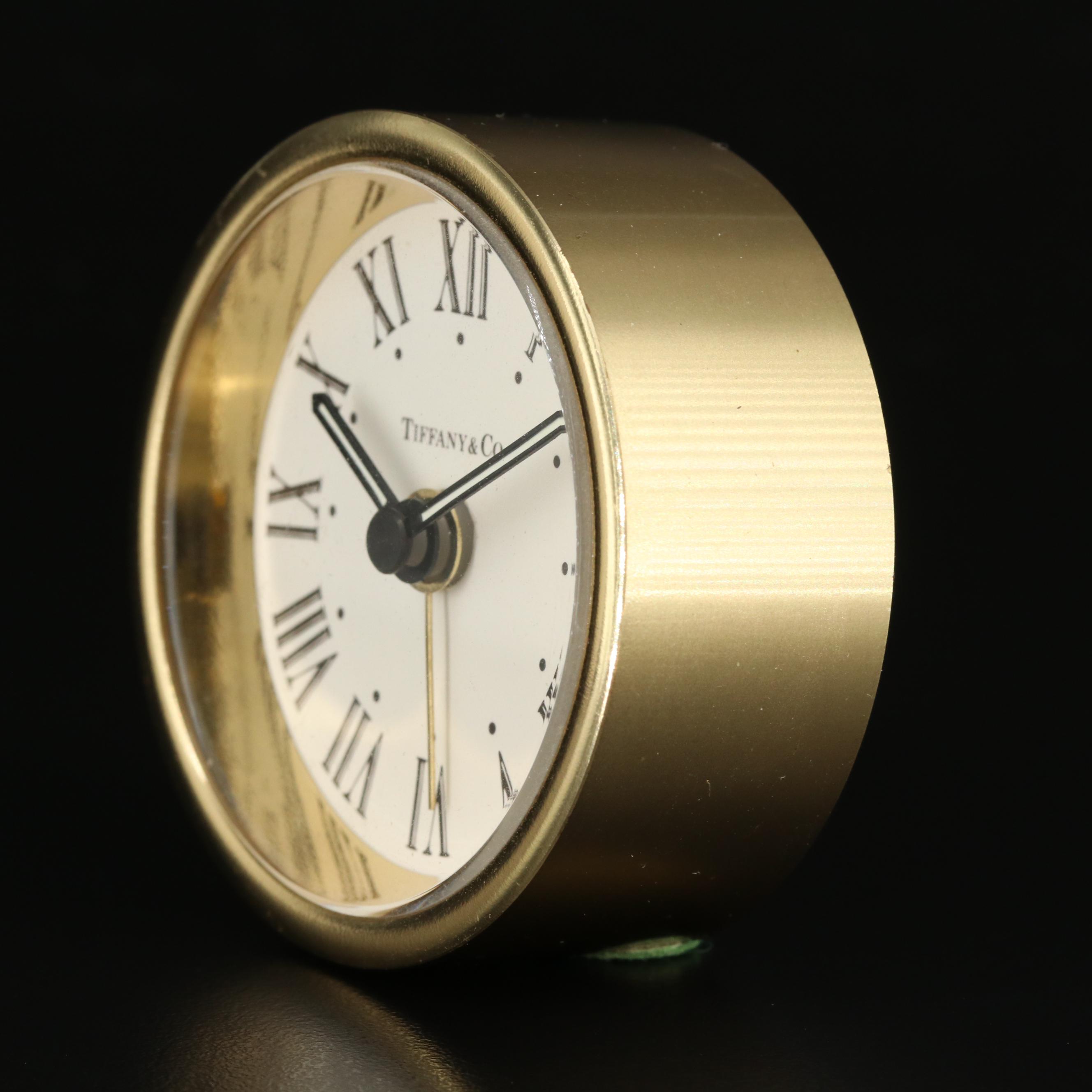 Tiffany & Co. Brass Travel Alarm/Desk Clock