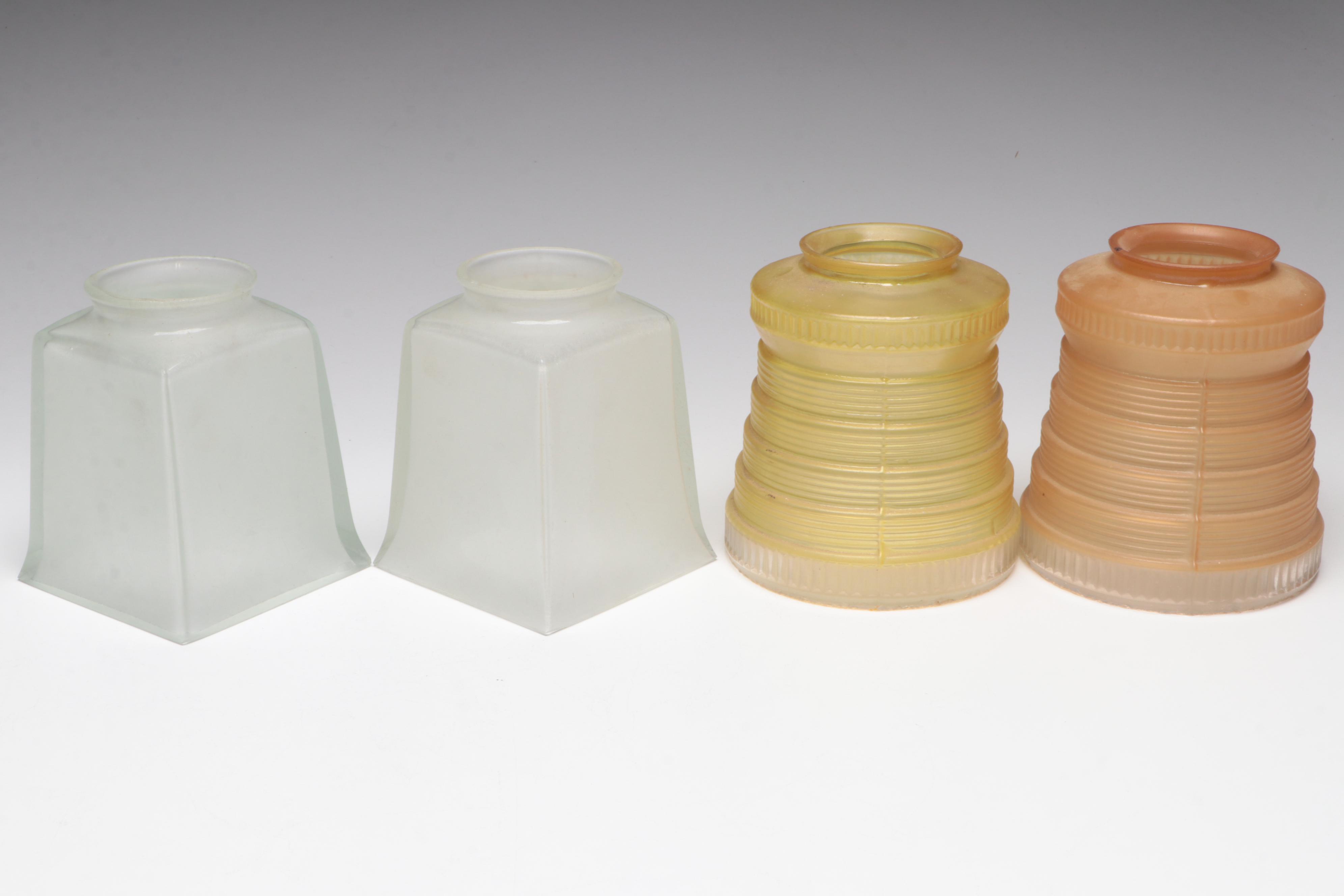 Art Deco Pressed Glass Light Shades