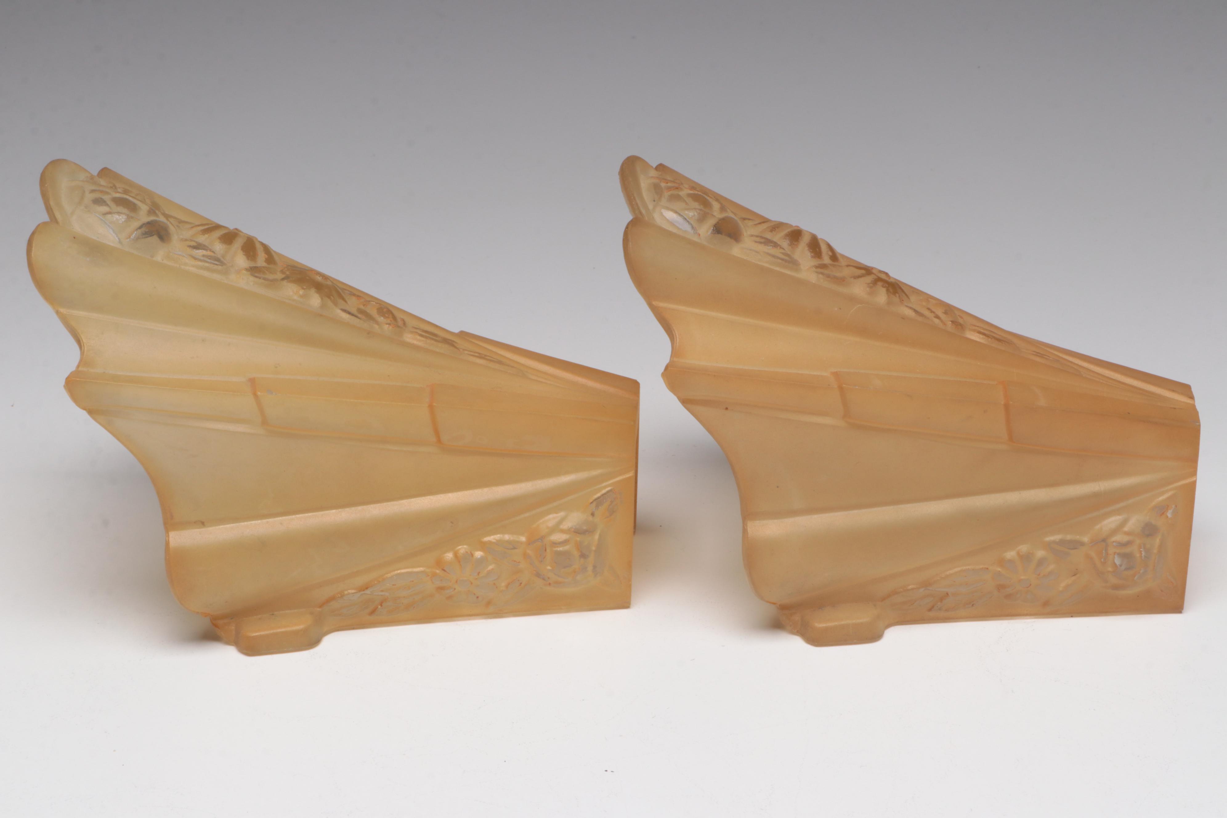 Art Deco Pressed Glass Light Shades