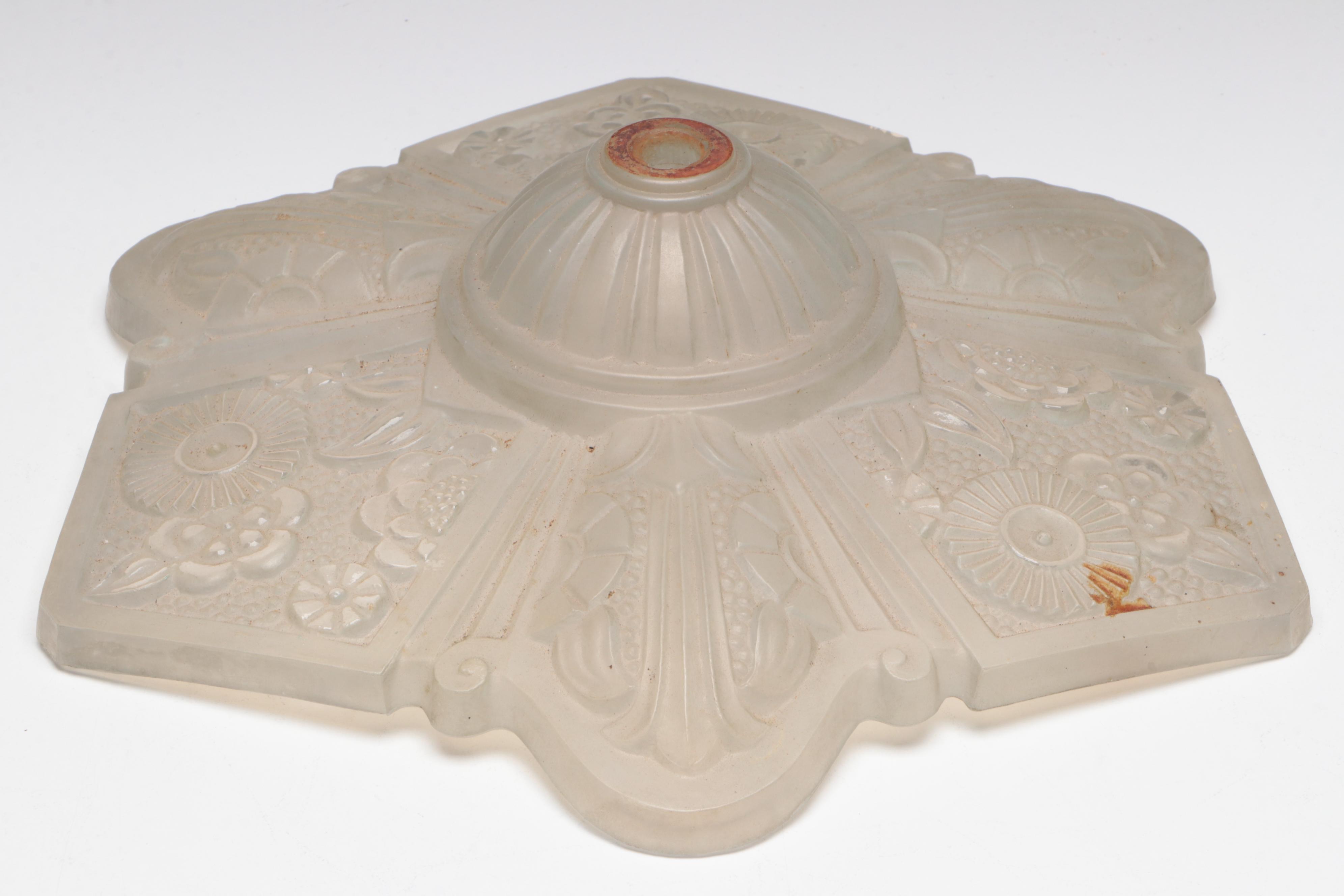 Art Deco Pressed Glass Light Shades