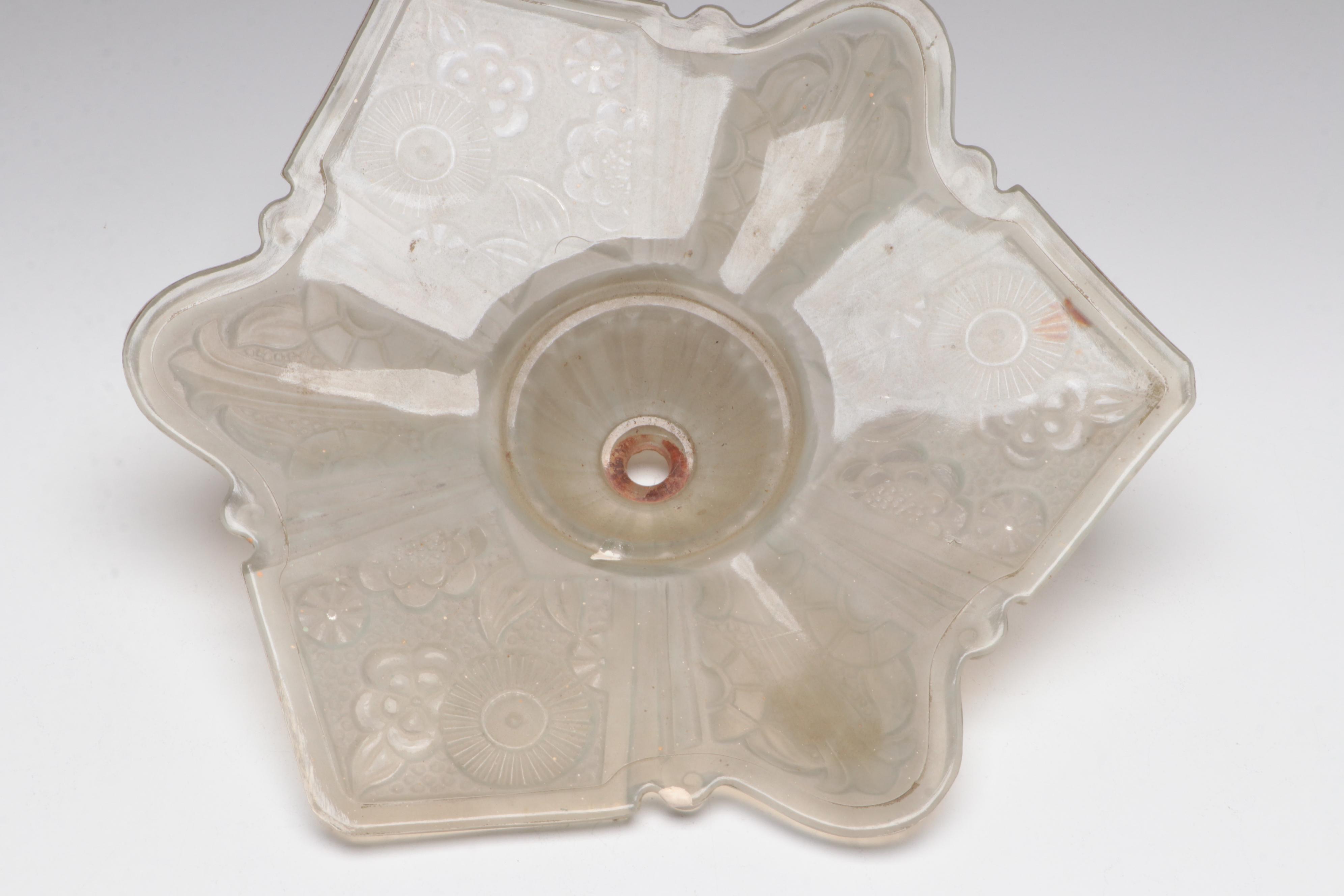 Art Deco Pressed Glass Light Shades