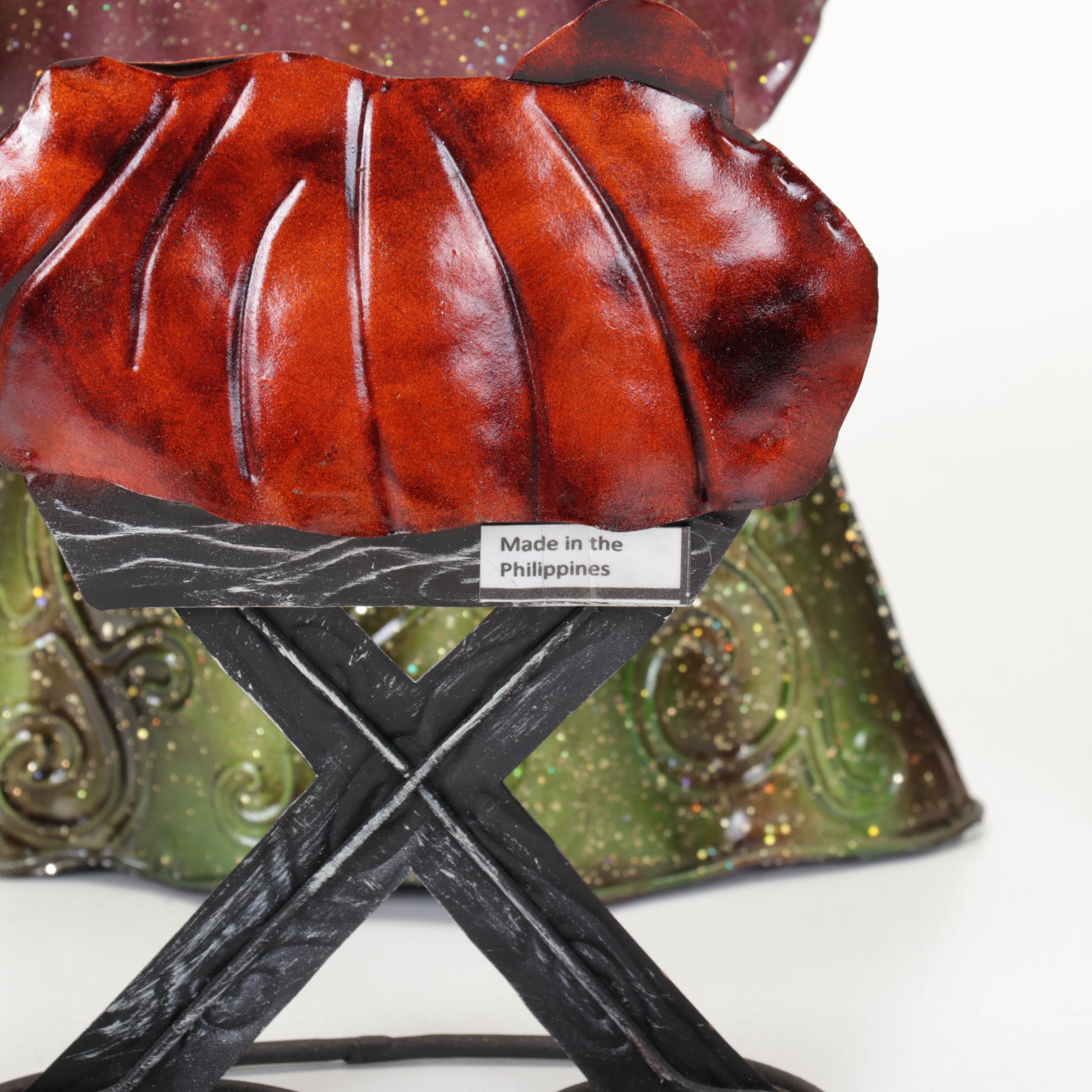 Philippine Handcrafted Tin Nativity Figures with Angel Tree Topper