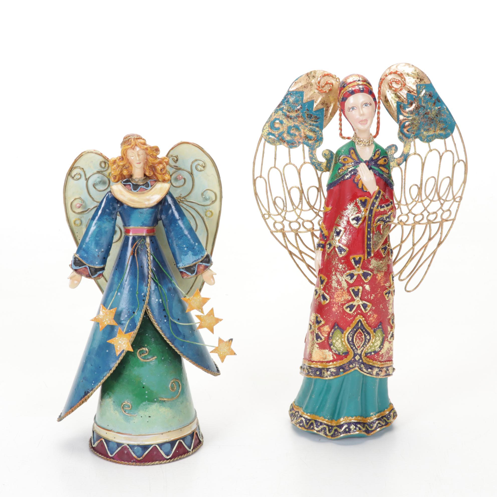 Philippine Handcrafted Tin Nativity Figures with Angel Tree Topper