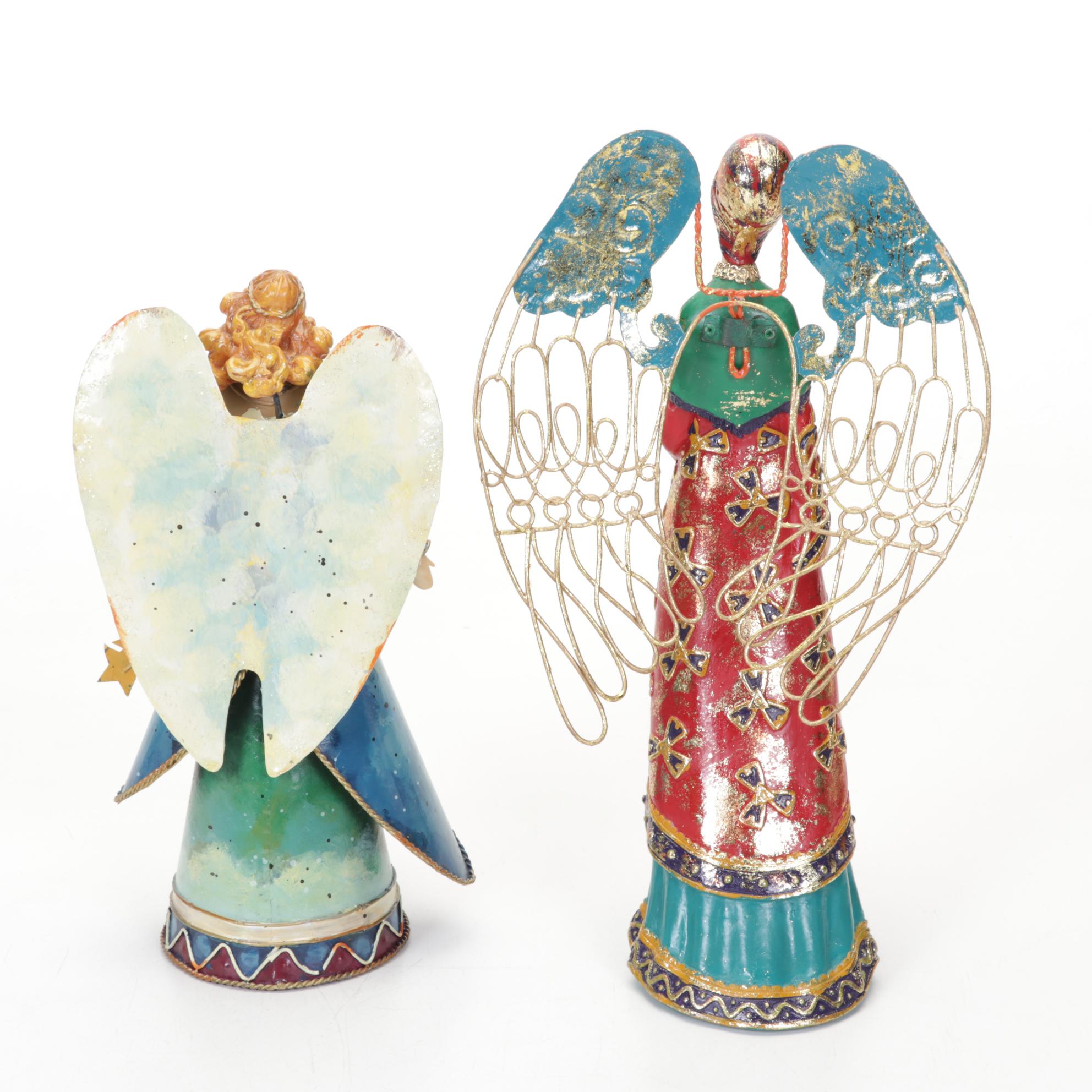 Philippine Handcrafted Tin Nativity Figures with Angel Tree Topper