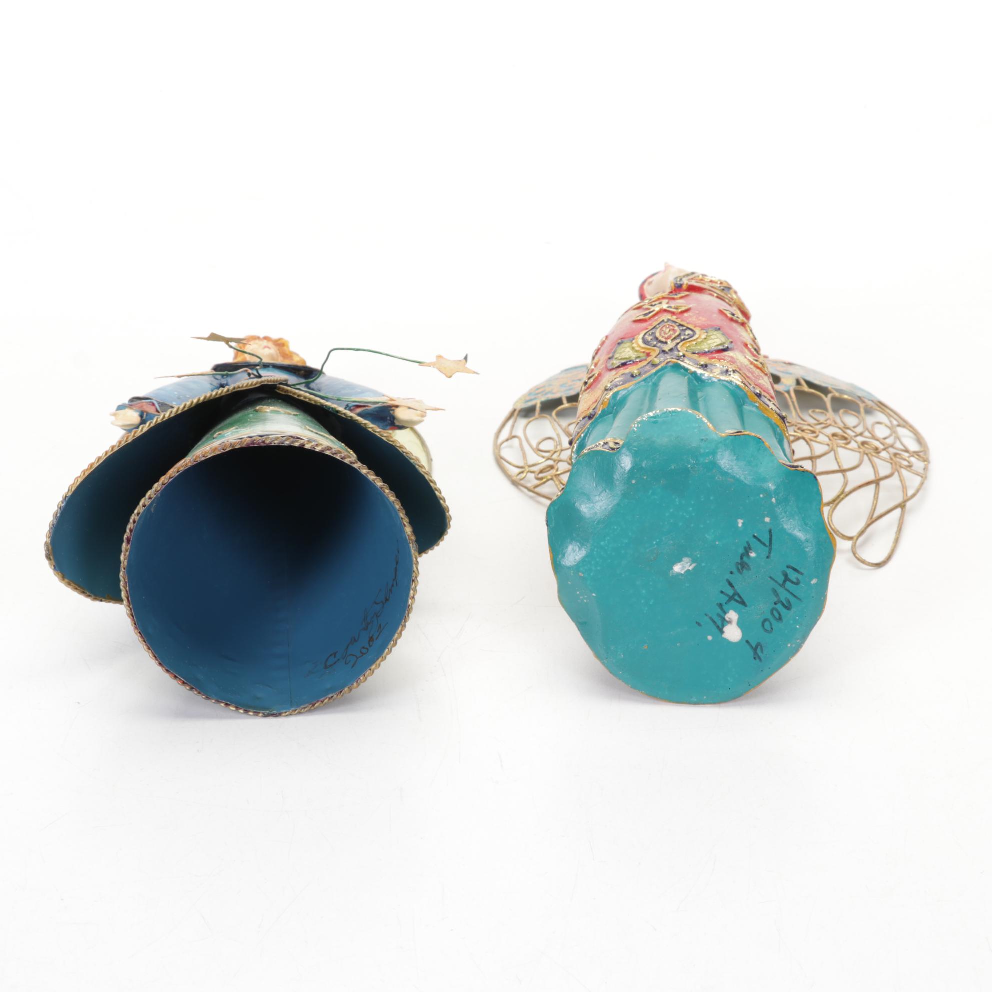 Philippine Handcrafted Tin Nativity Figures with Angel Tree Topper