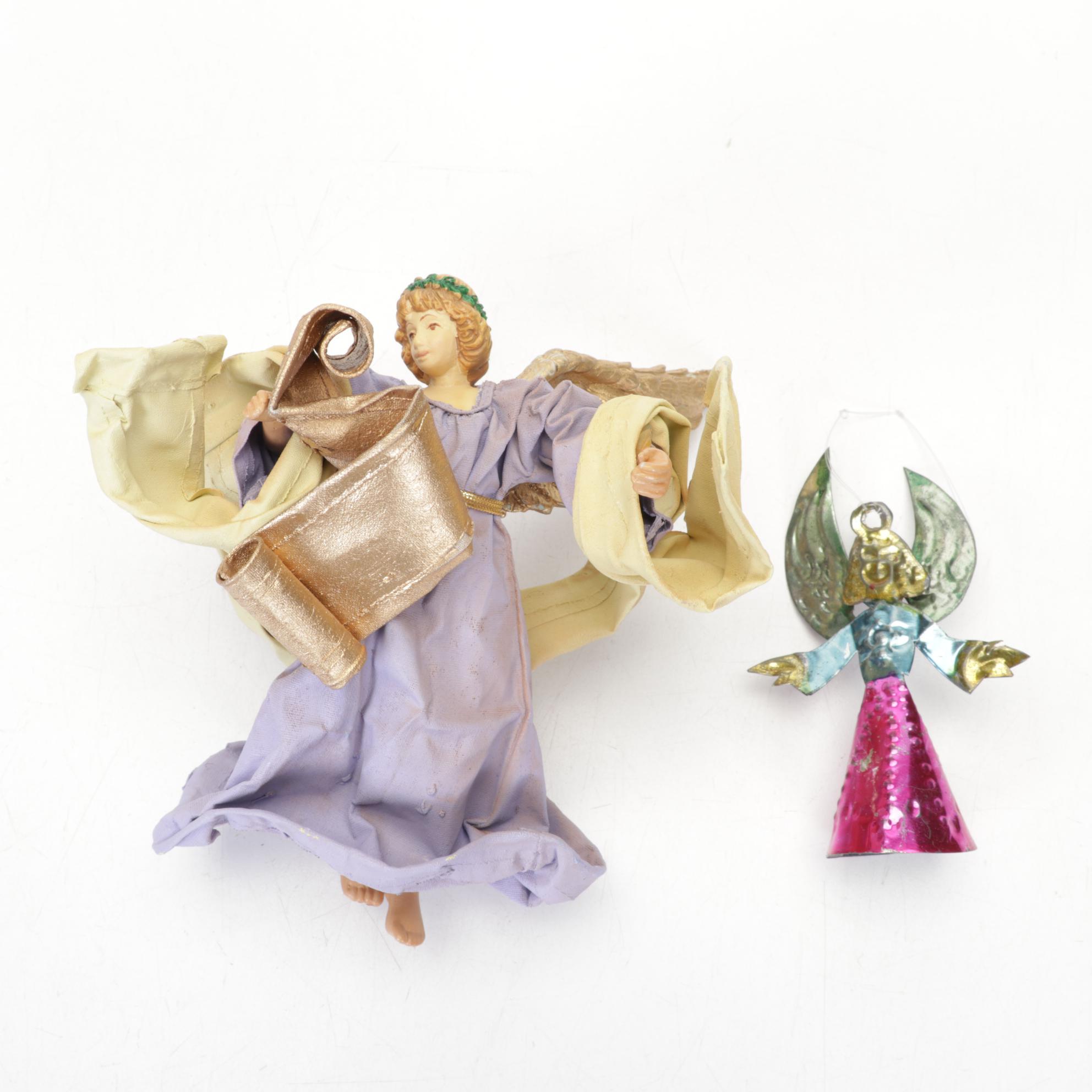 Philippine Handcrafted Tin Nativity Figures with Angel Tree Topper