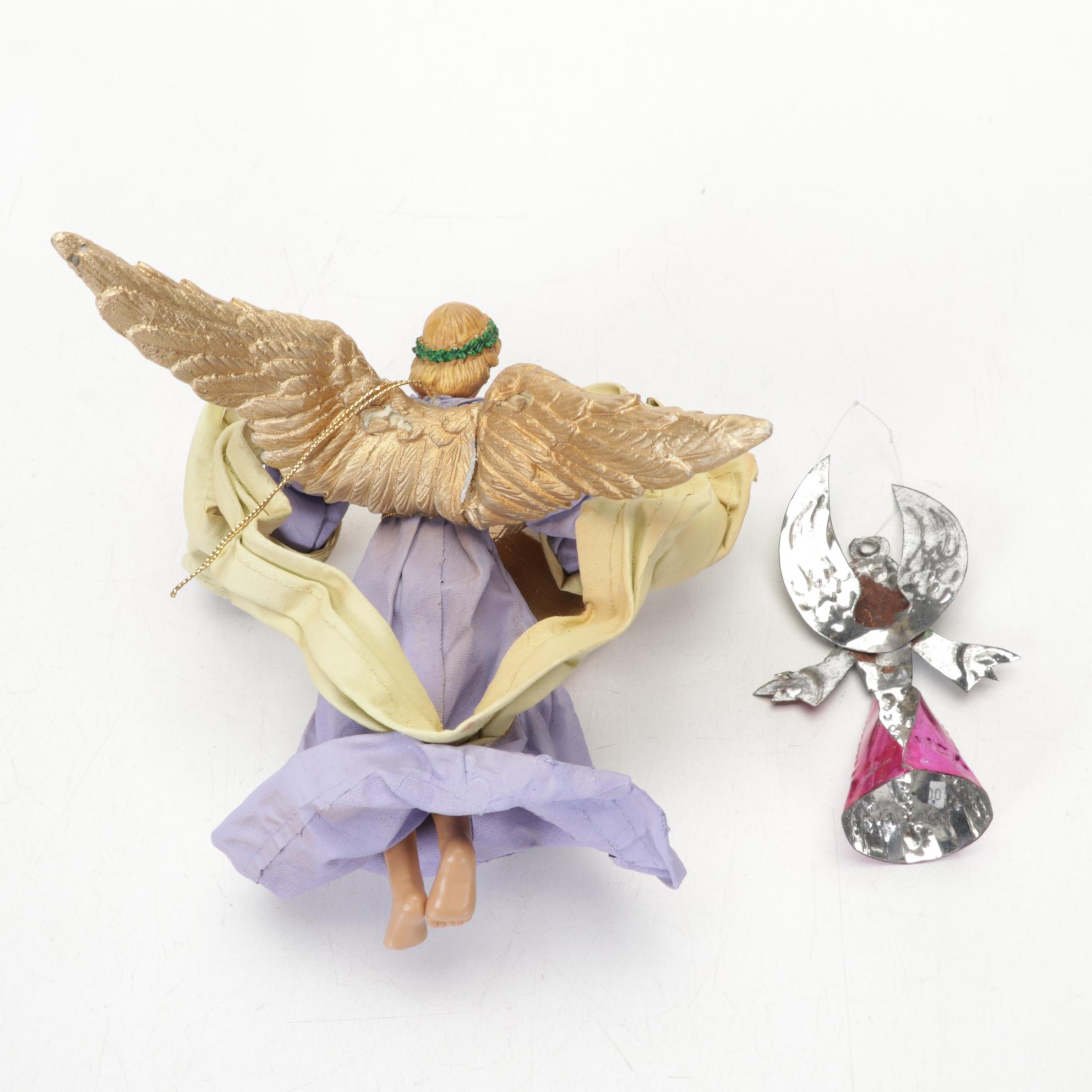 Philippine Handcrafted Tin Nativity Figures with Angel Tree Topper