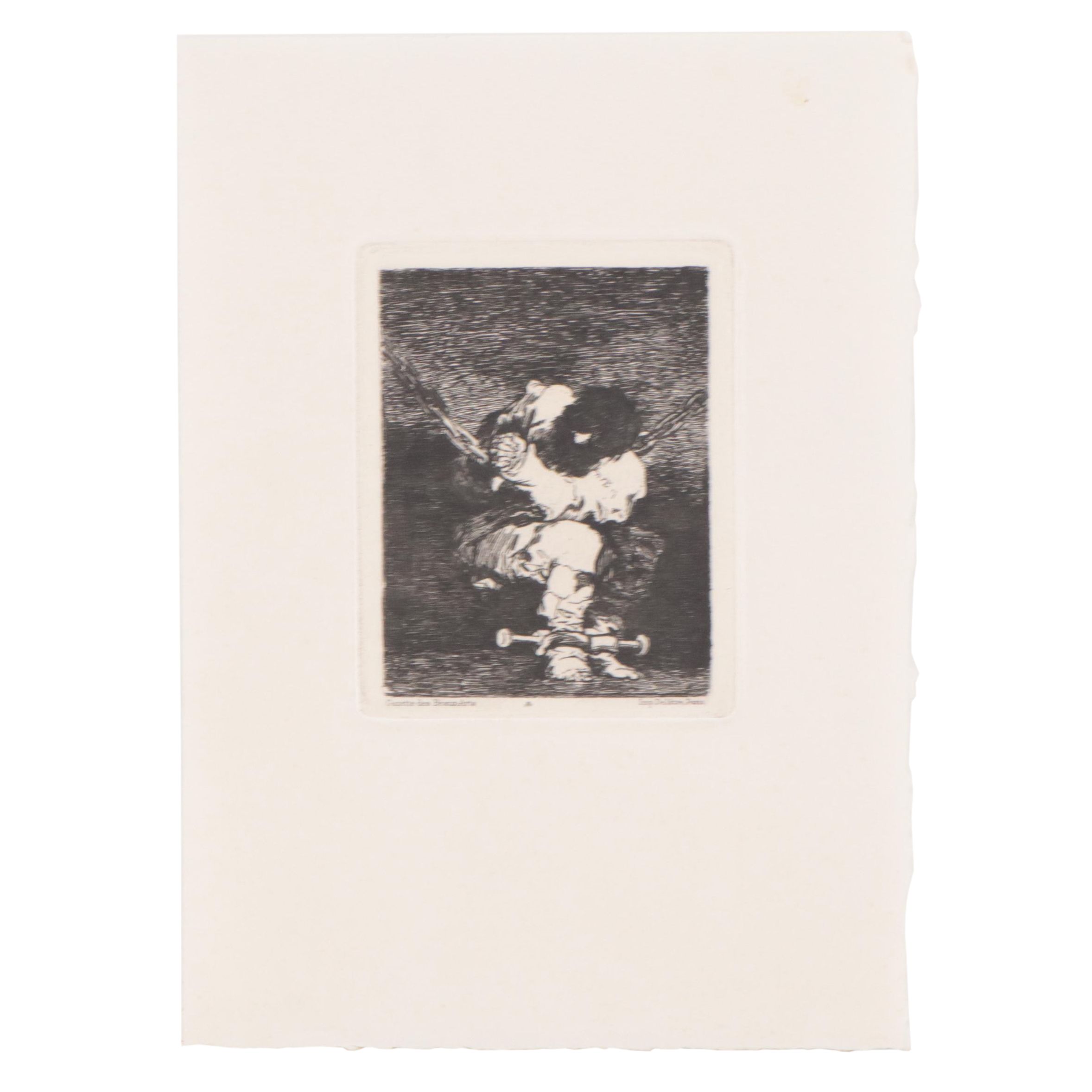 Francisco Goya Restrike Etching "The Little Prisoner," Circa 1867
