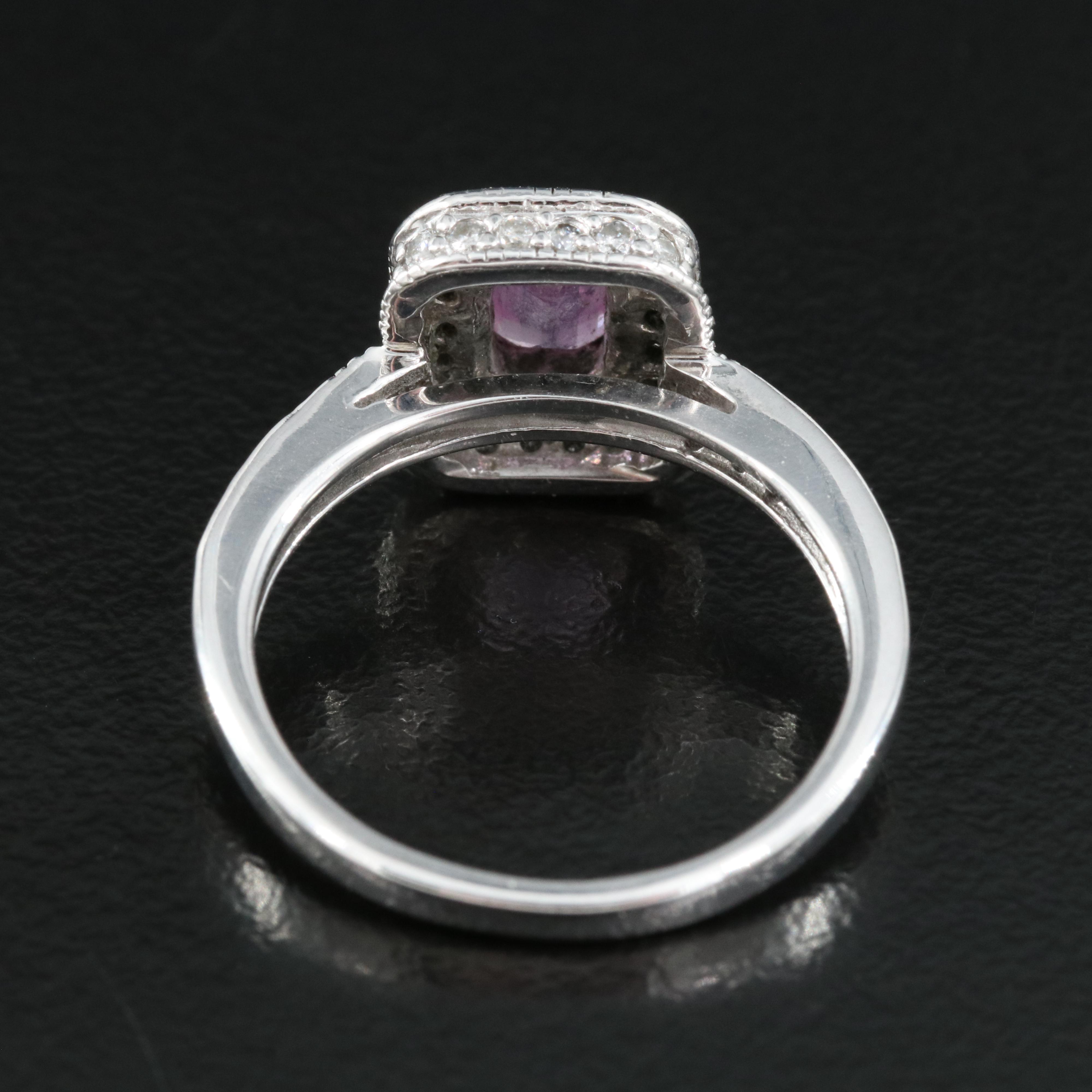 EFFY 14K Sapphire Ring with Diamond Halo