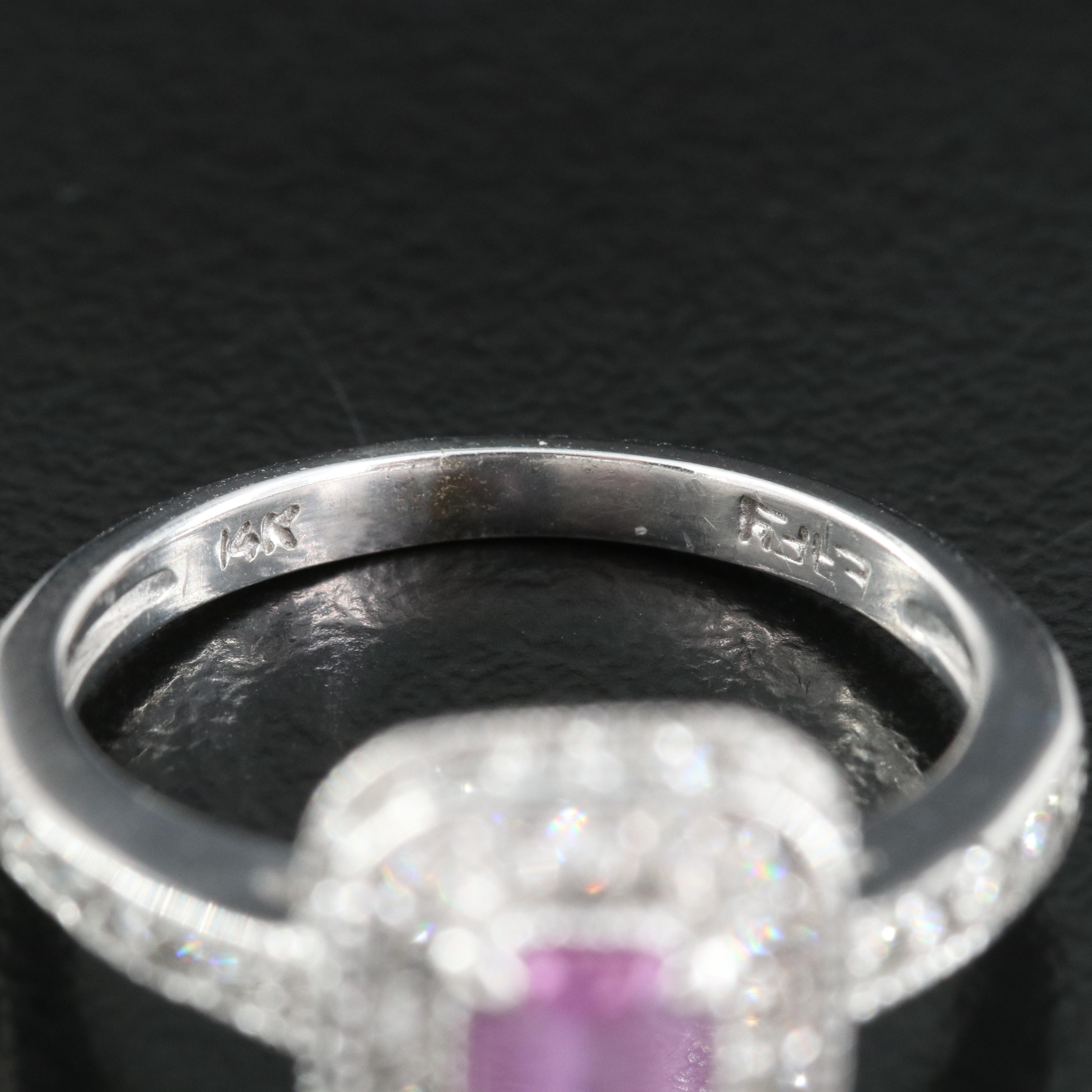 EFFY 14K Sapphire Ring with Diamond Halo