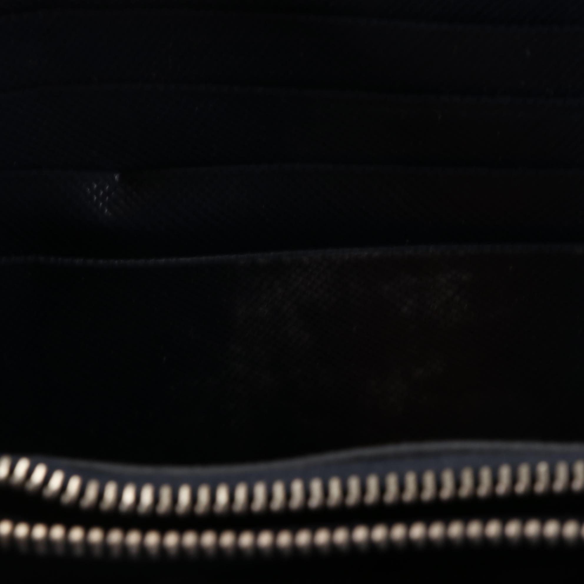 Prada Baltico Saffiano Leather Stripe Zip Around Wallet