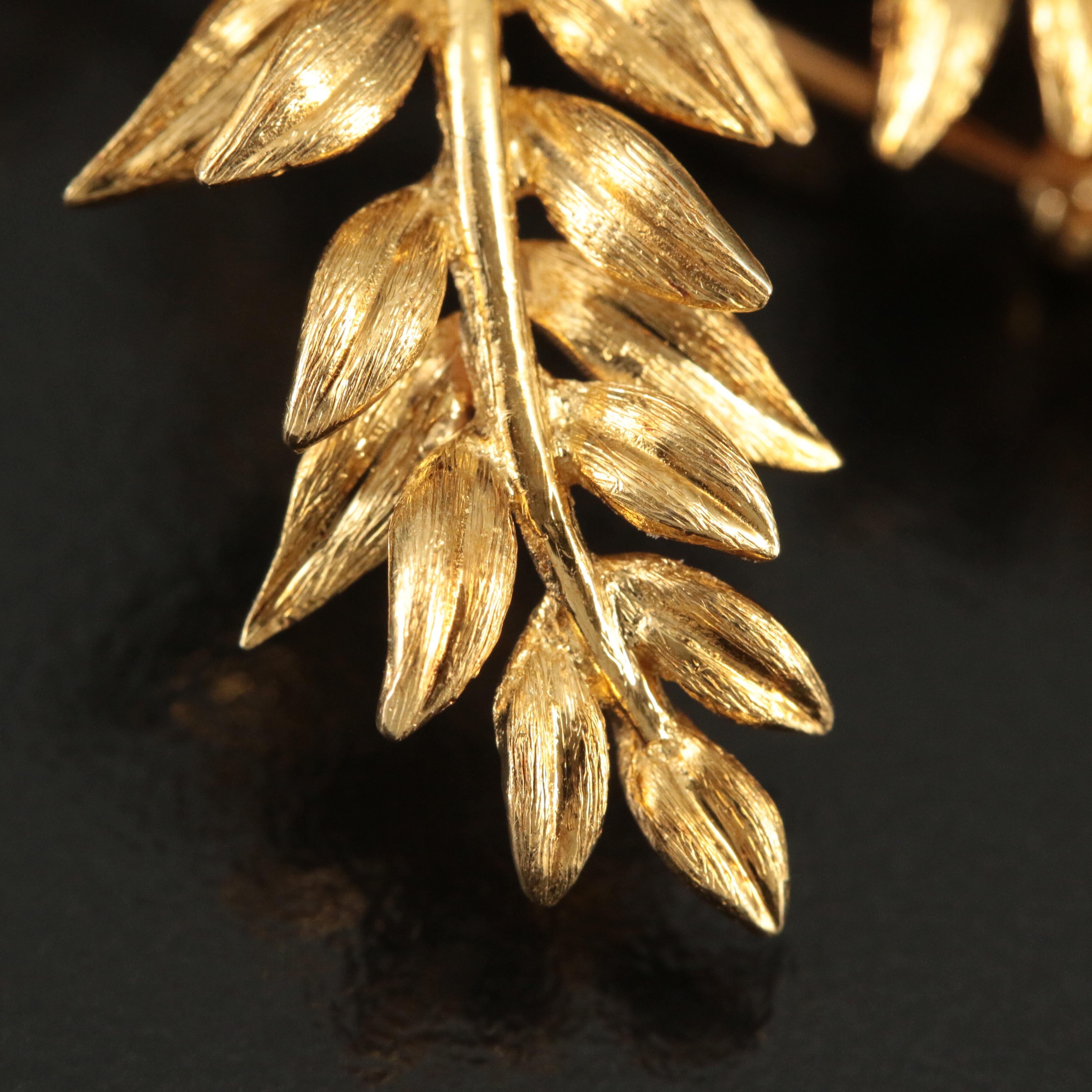 Vintage Tiffany & Co. 18K Triple Leaf Spray Brooch