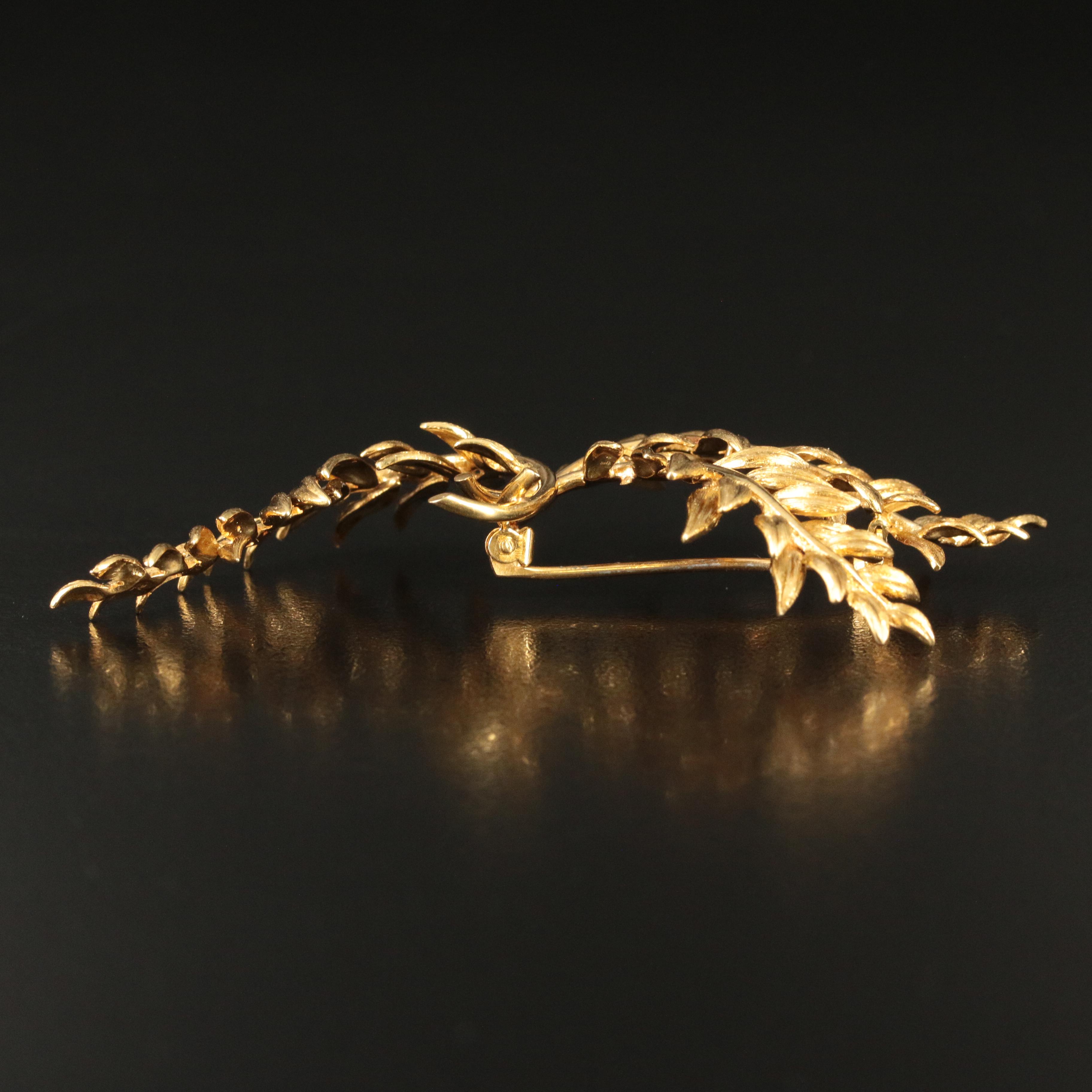 Vintage Tiffany & Co. 18K Triple Leaf Spray Brooch