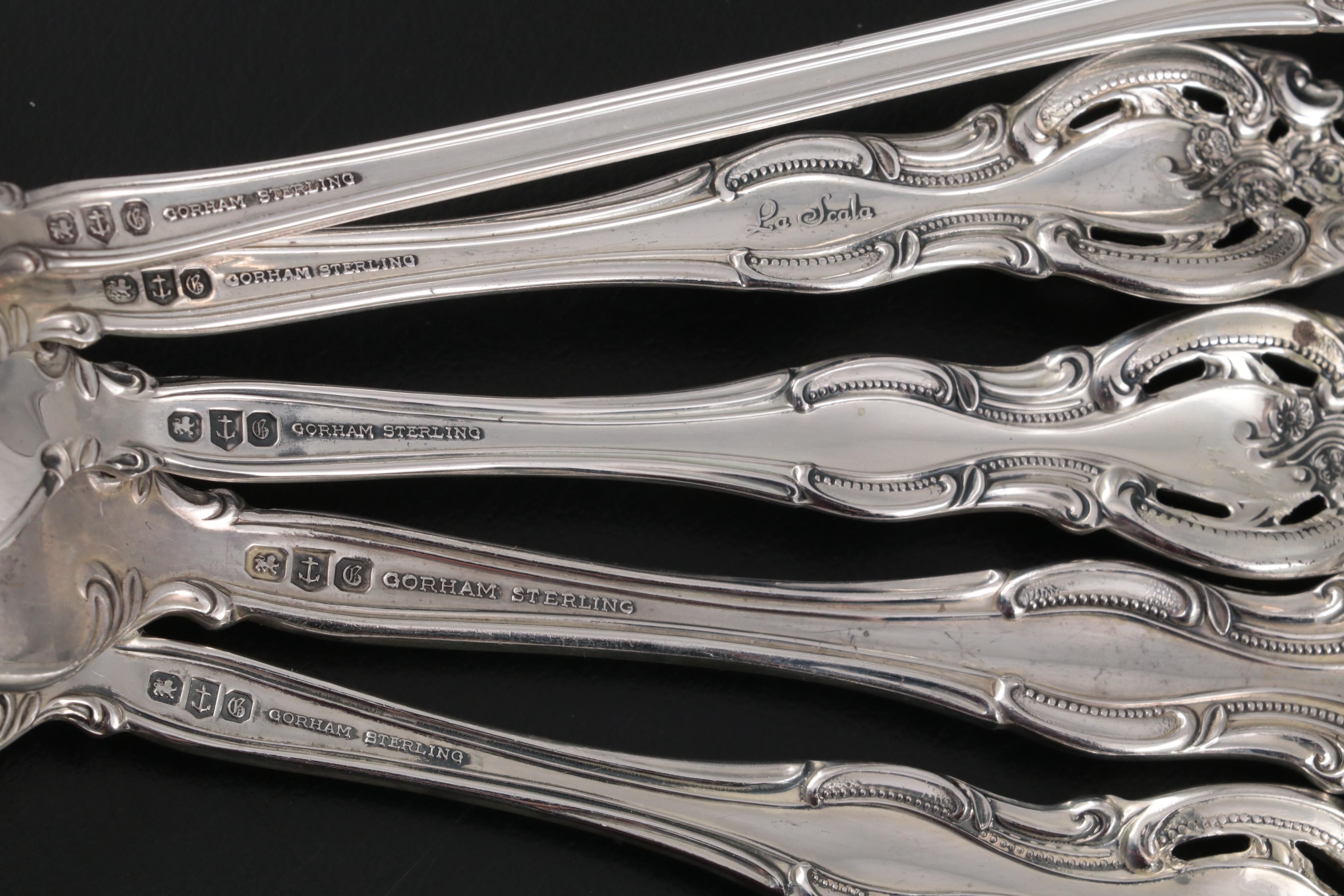 Gorham "La Scala" Sterling Silver Flatware, Mid to Late 20th Century