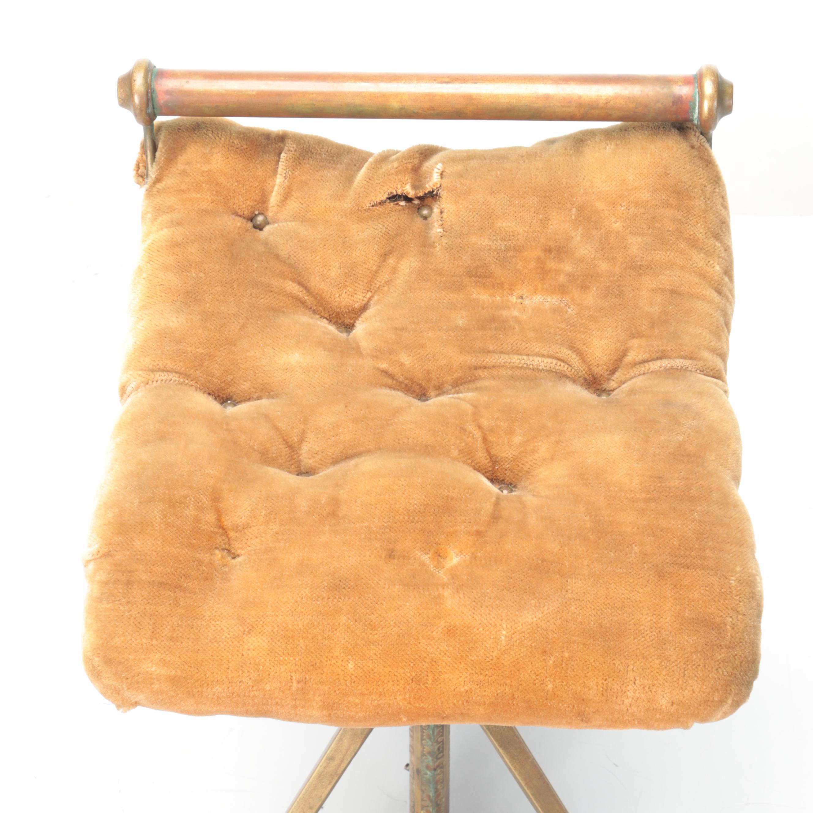 Wurlitzer "Butterfly" Student Piano with Velvet Piano Stool, 1930s