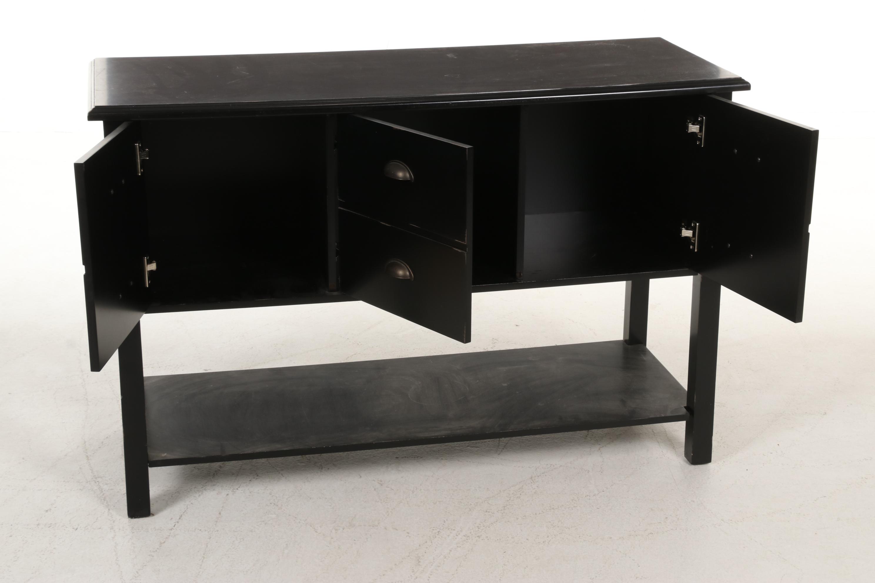 Ameriwood Industries Ebonized Wood Three-Door Console Cabinet