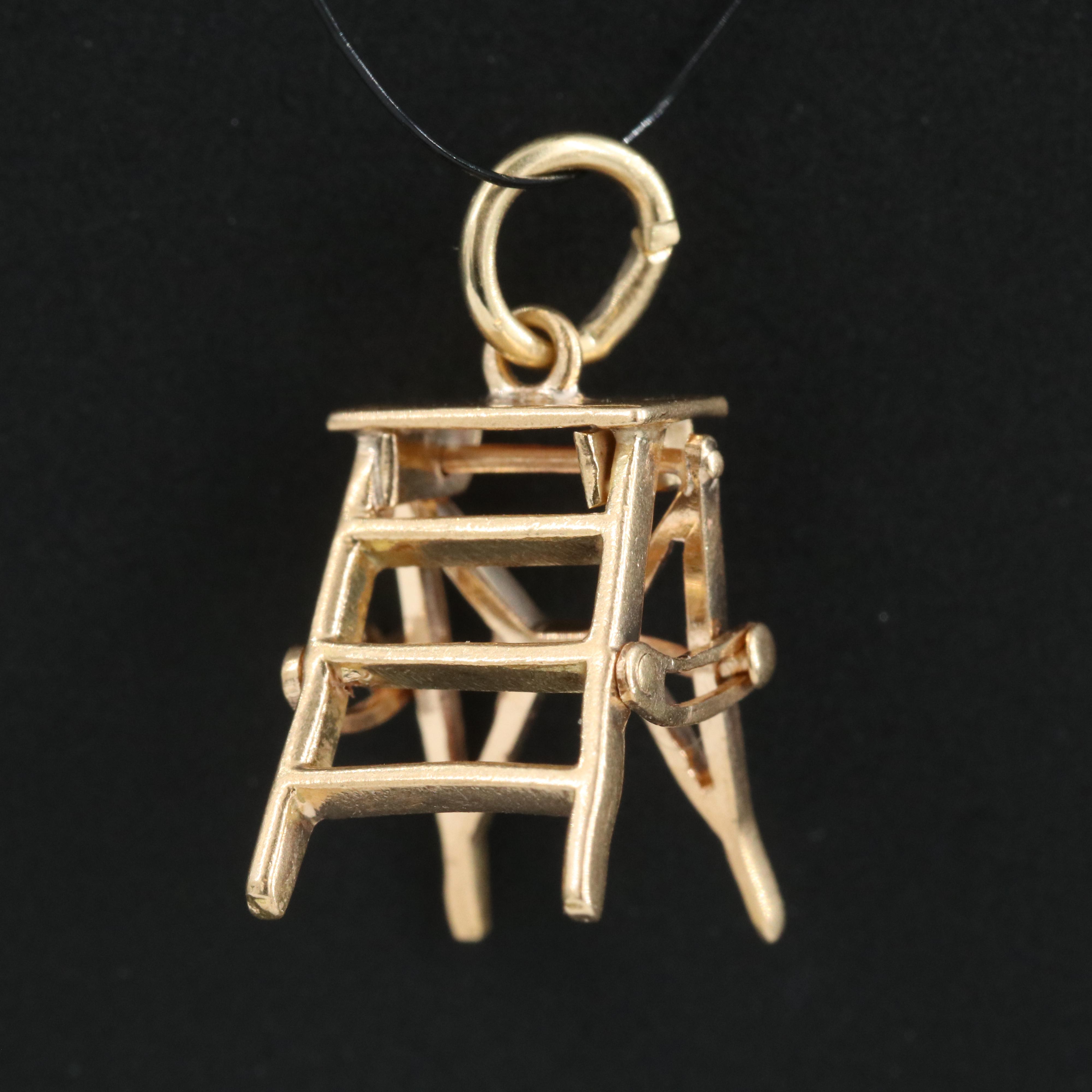 14K Articulated Step Ladder Pendant