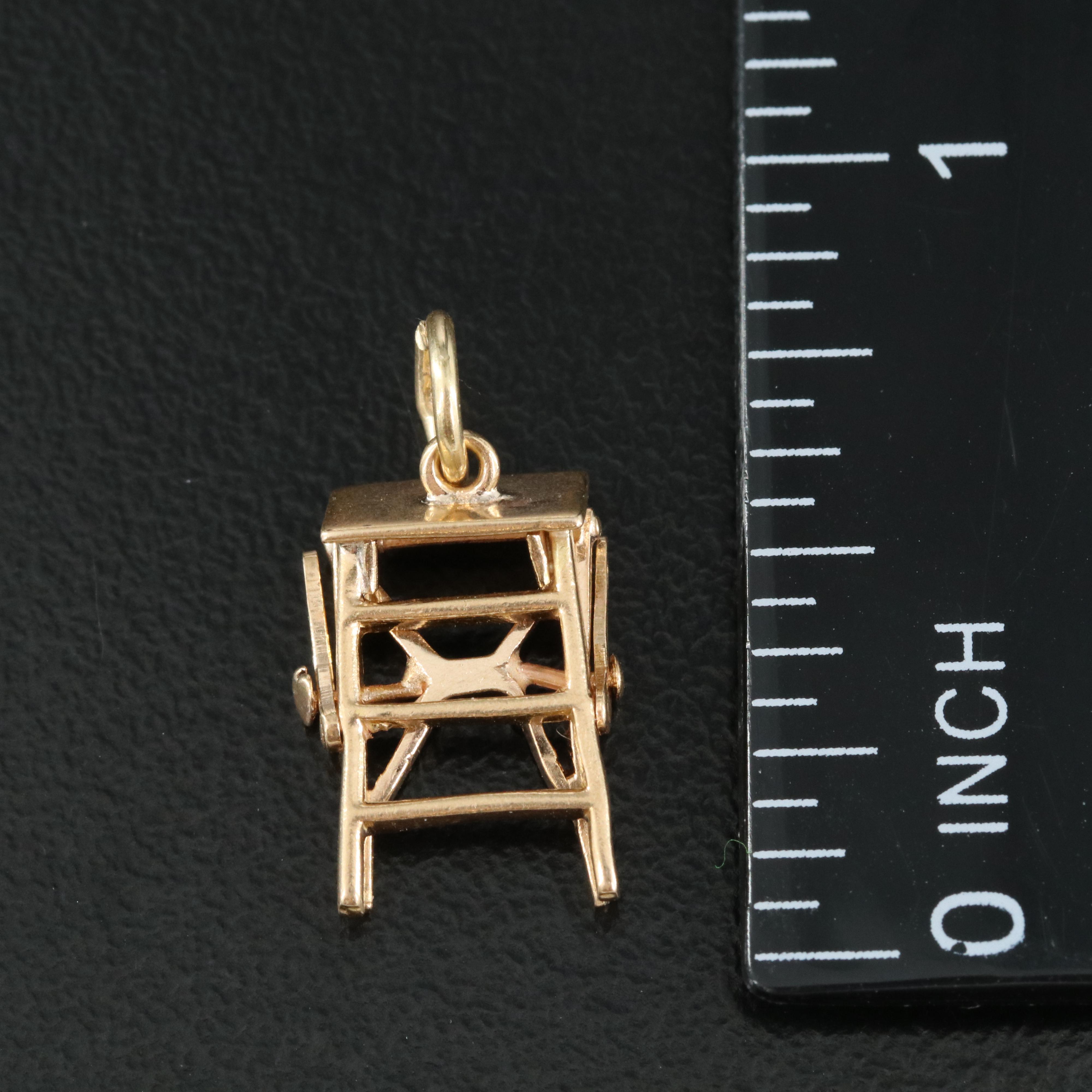 14K Articulated Step Ladder Pendant