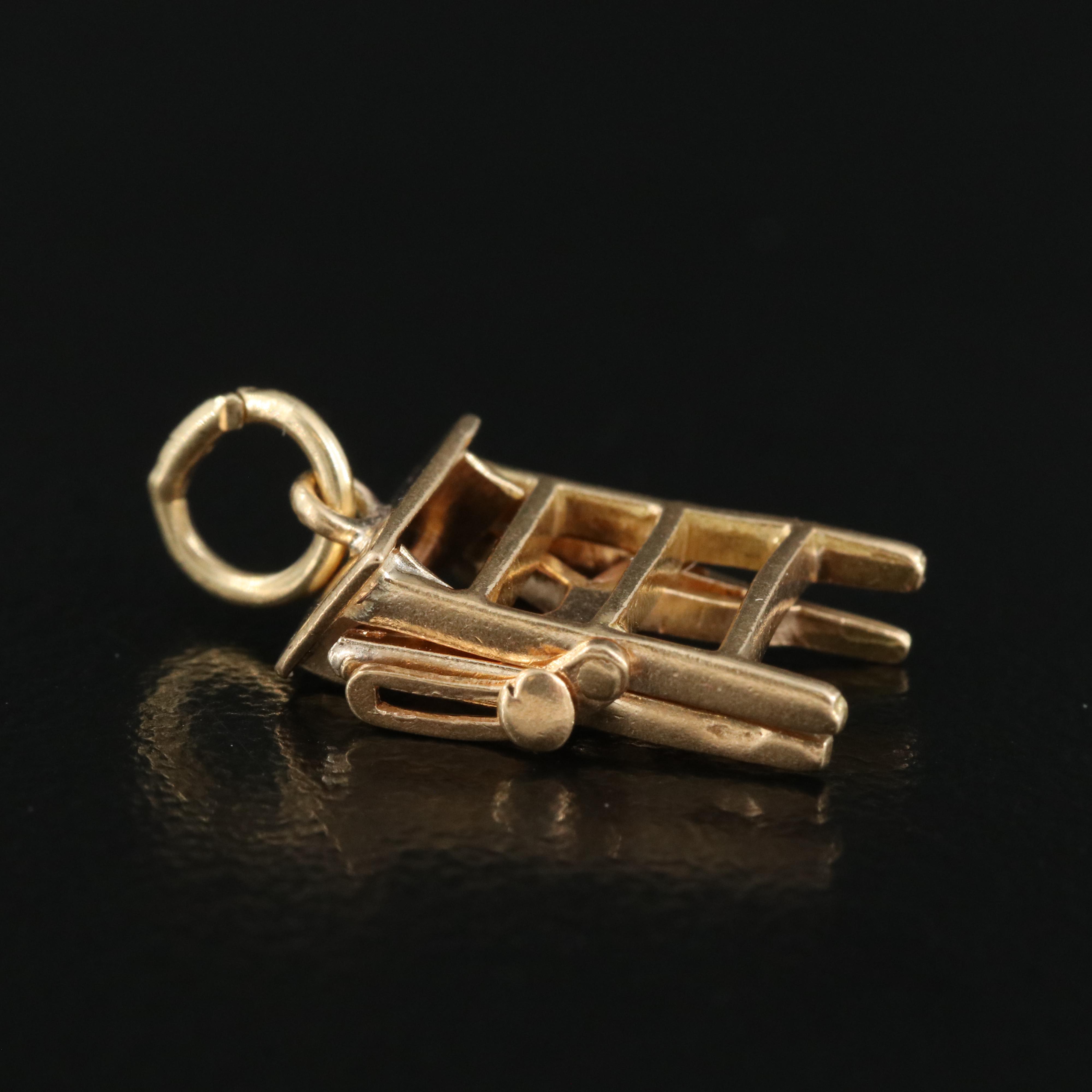 14K Articulated Step Ladder Pendant