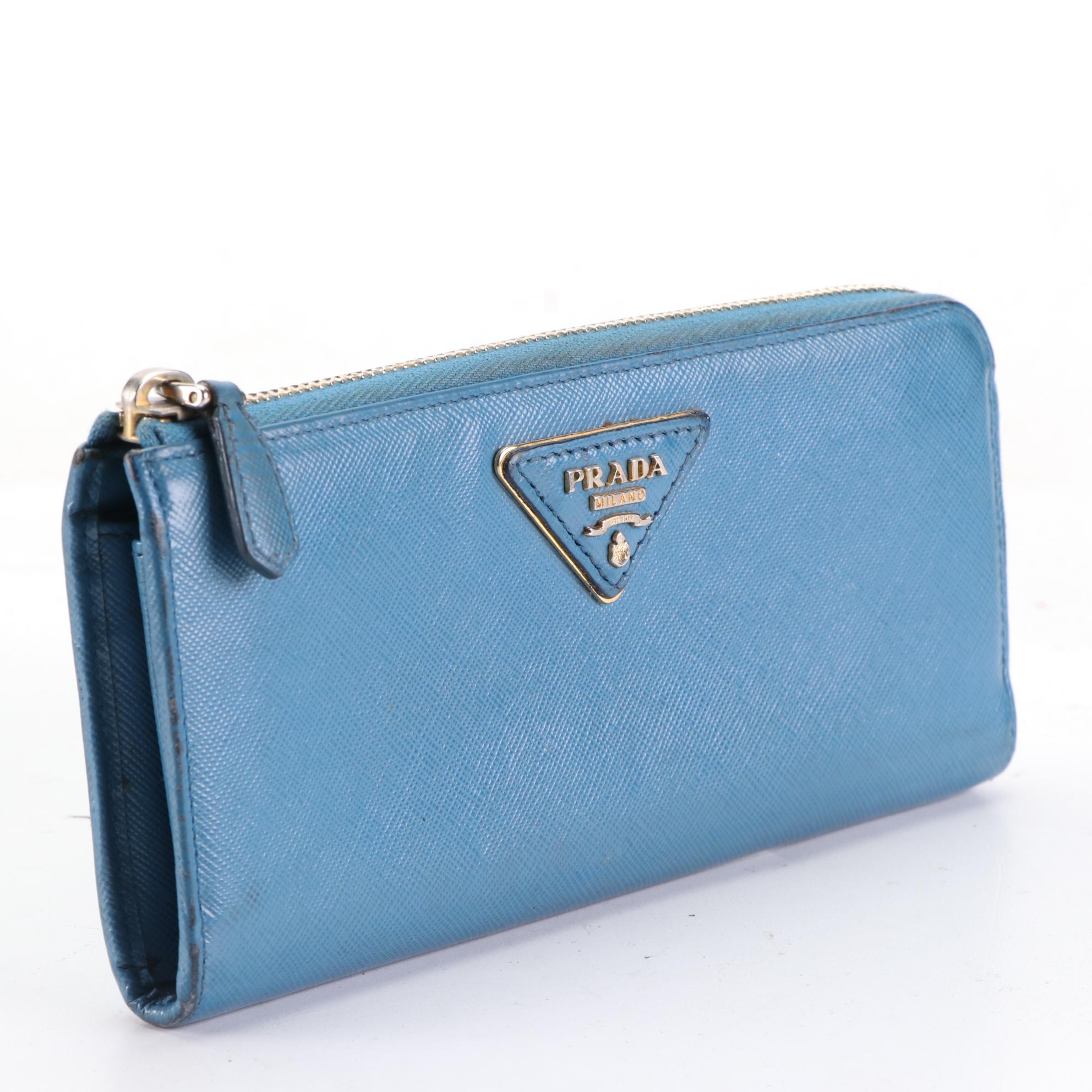 Prada Zipper Wallet in Saffiano Leather