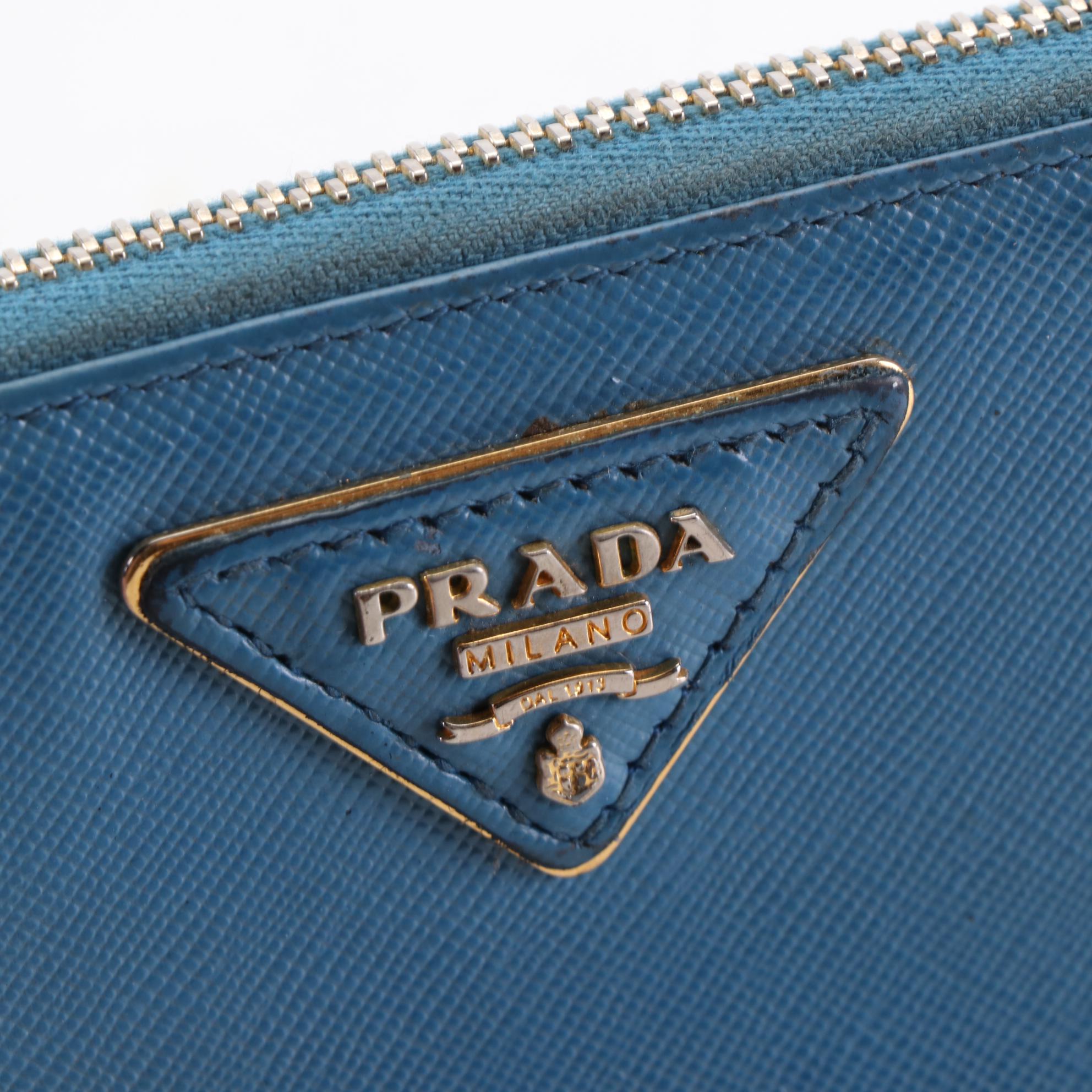Prada Zipper Wallet in Saffiano Leather