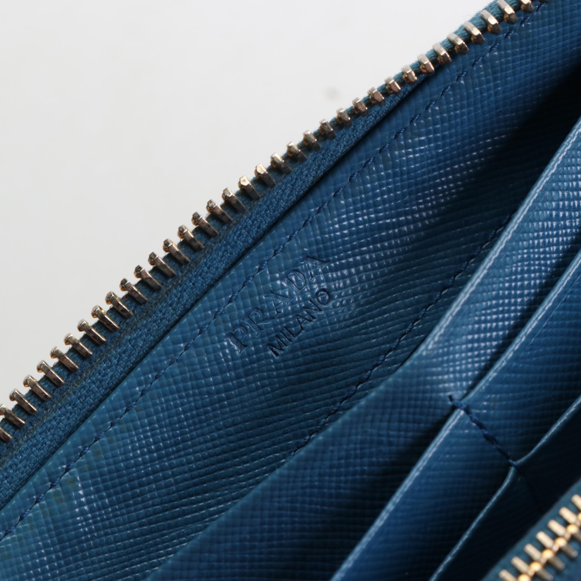 Prada Zipper Wallet in Saffiano Leather