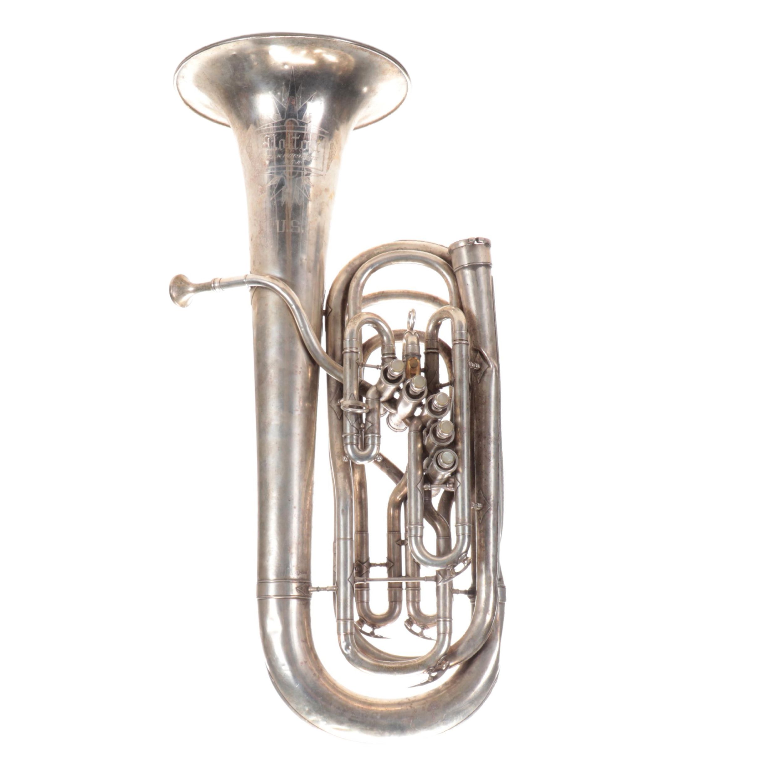 Frank Holton & Co WWII Era U.S Army 82nd Airborne Division Double Bell Euphonium