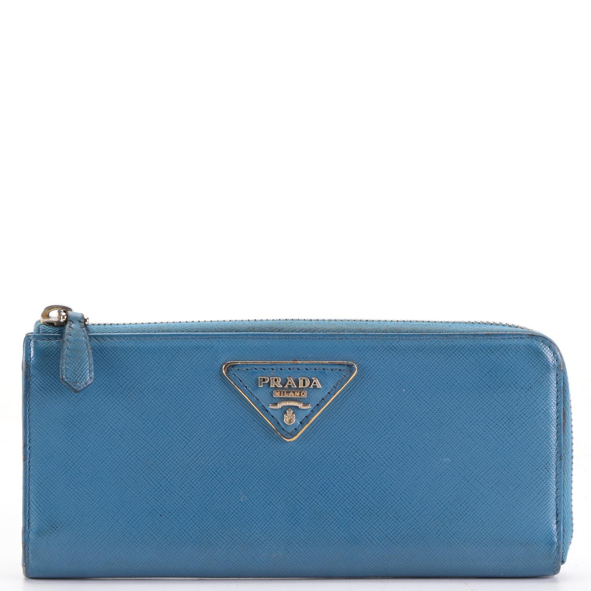 Prada Zipper Wallet in Saffiano Leather