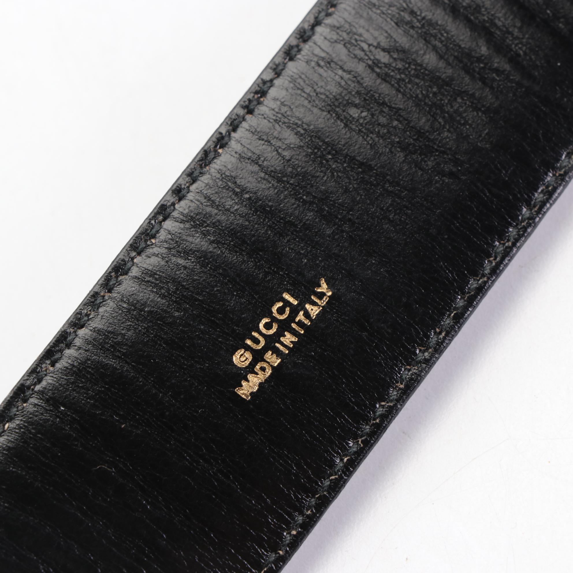 Gucci Double G Buckle Belt in Leather with Original Box, 1970s