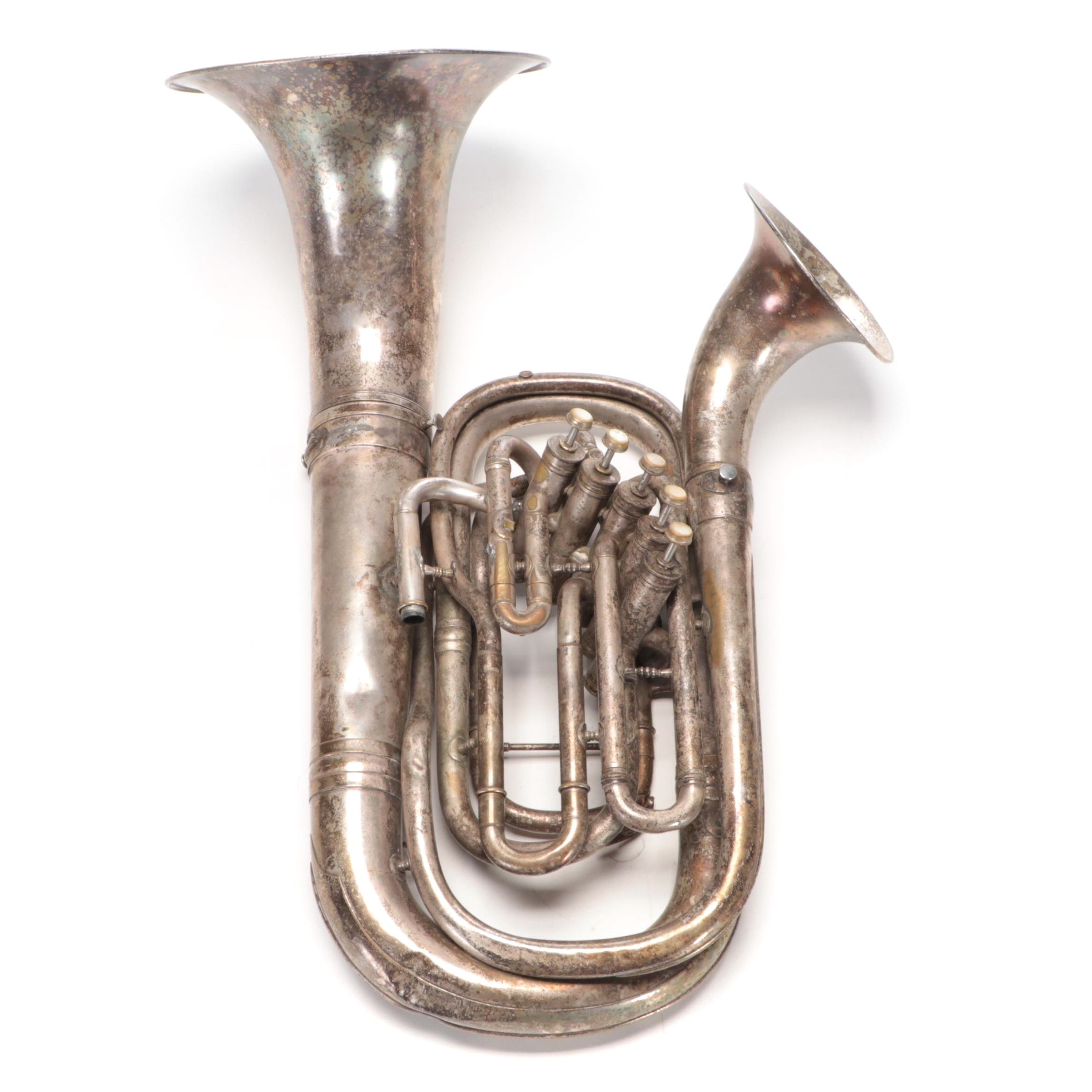 C. G. Conn New Wonder Baritone Double Bell Euphonium, Early 20th Century
