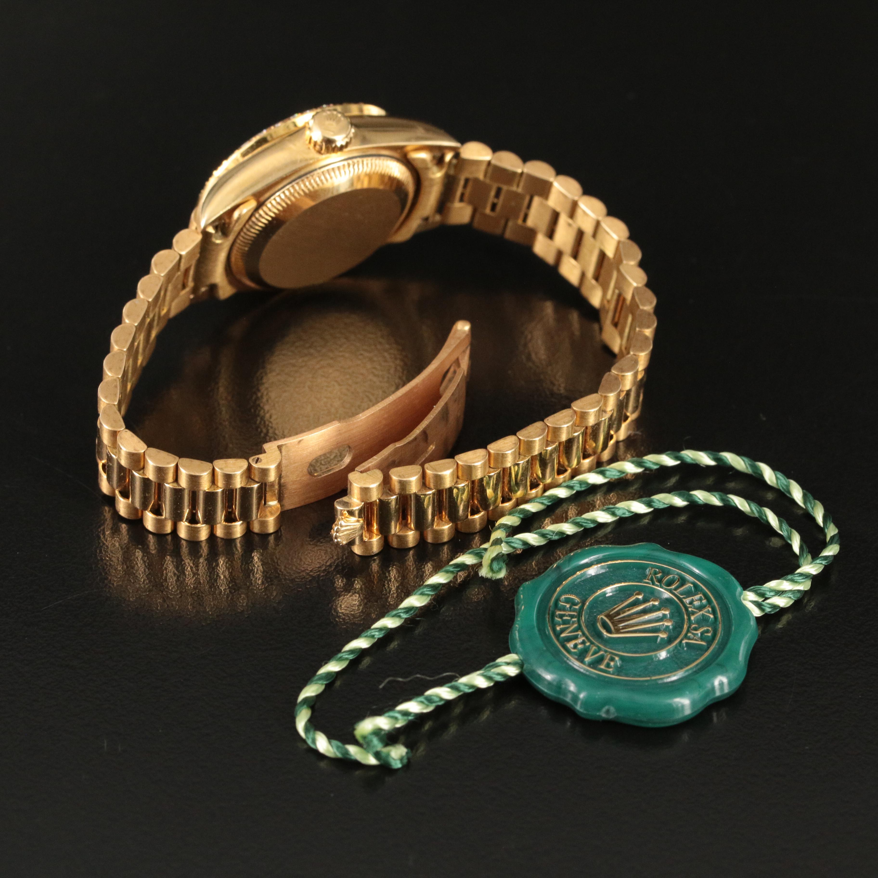 18K Rolex 1991 Custom Diamond Dial and Bezel Datejust President Watch