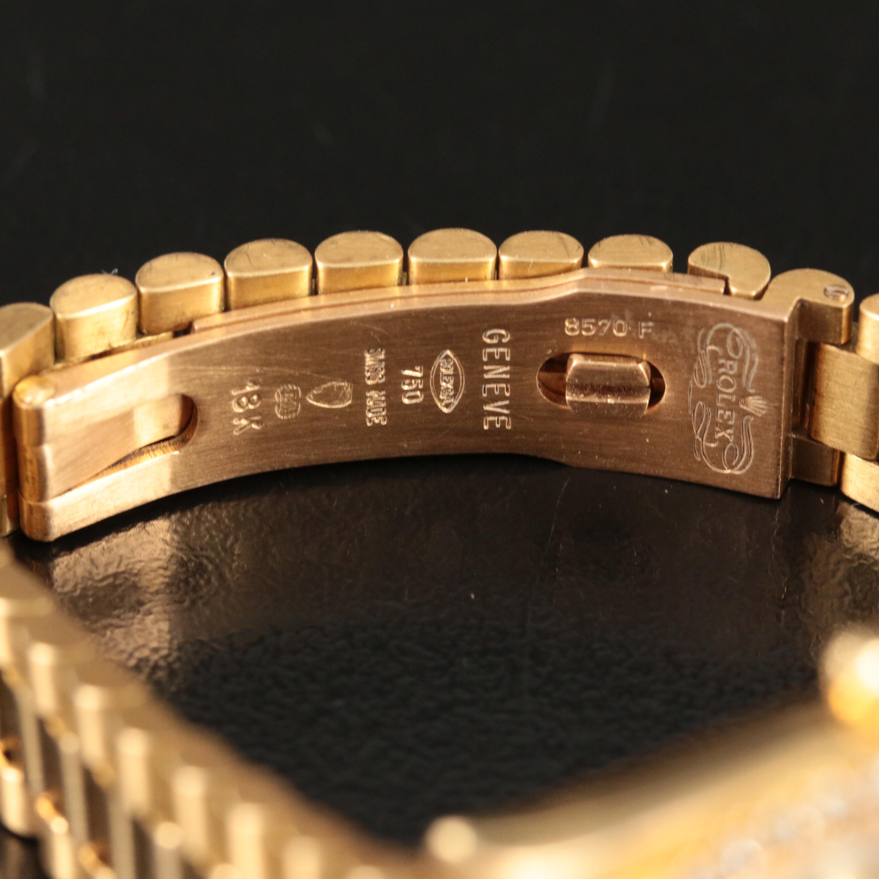 18K Rolex 1991 Custom Diamond Dial and Bezel Datejust President Watch