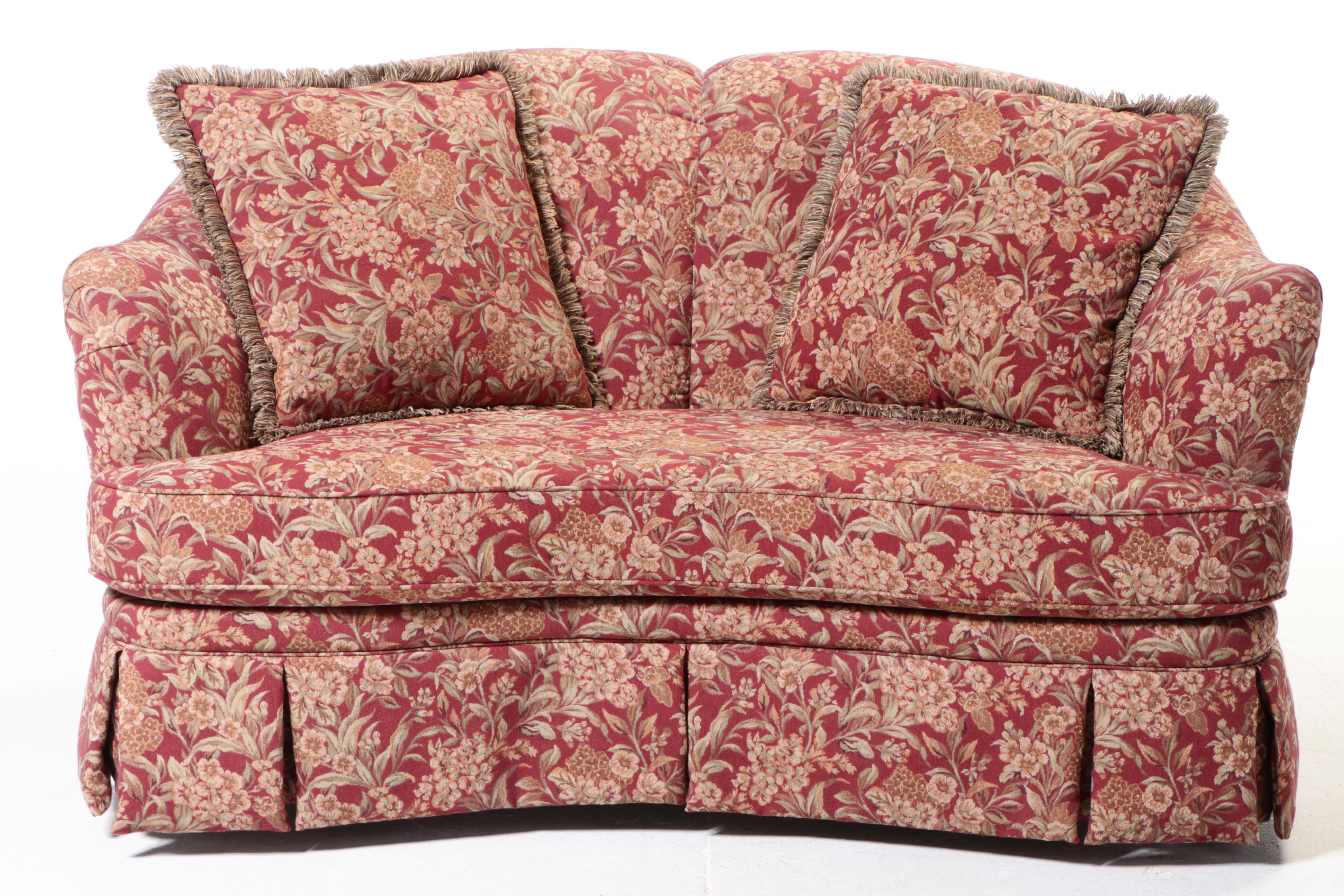 England, Inc. Maybrook Upholstered Curved Loveseat Sofa