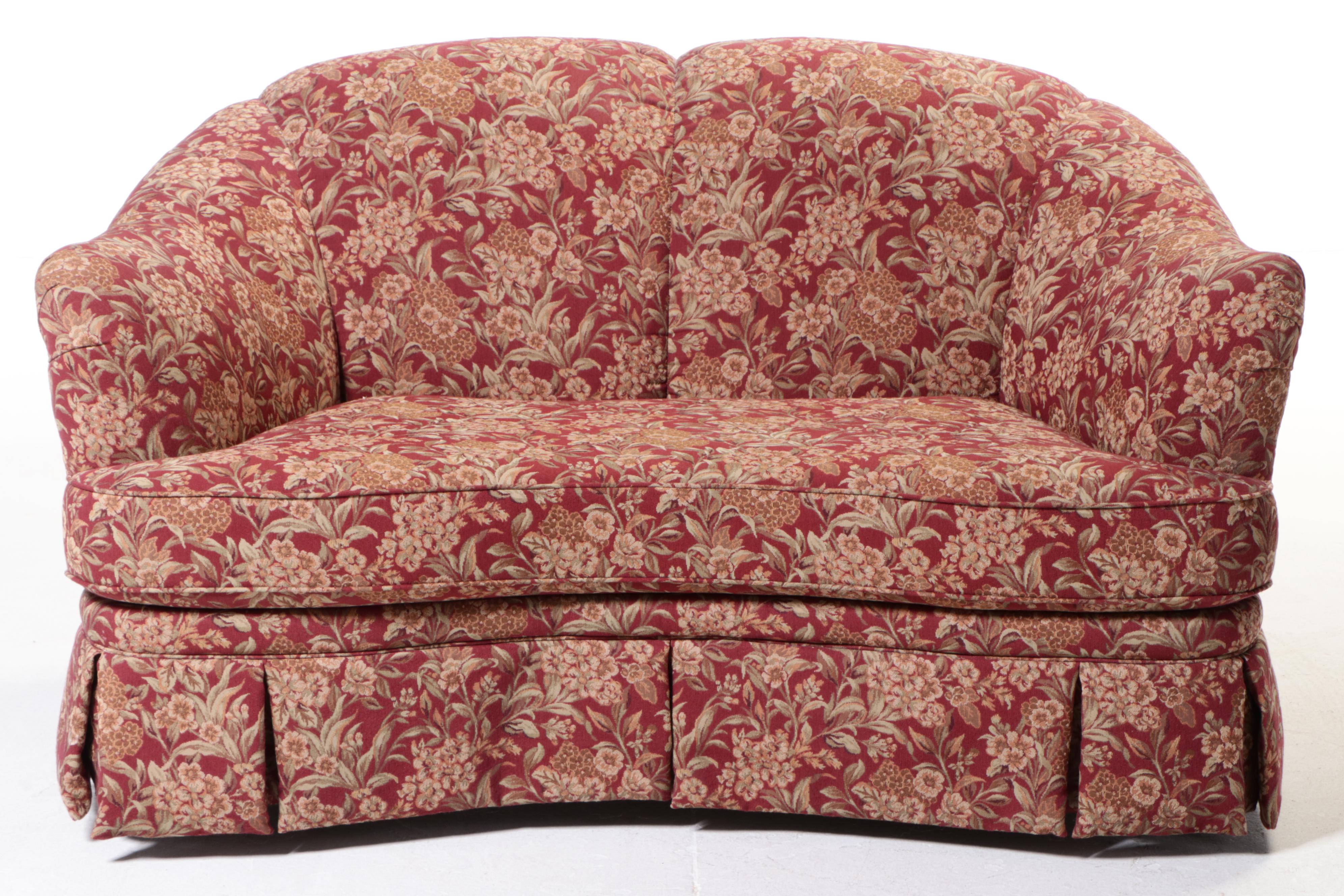 England, Inc. Maybrook Upholstered Curved Loveseat Sofa