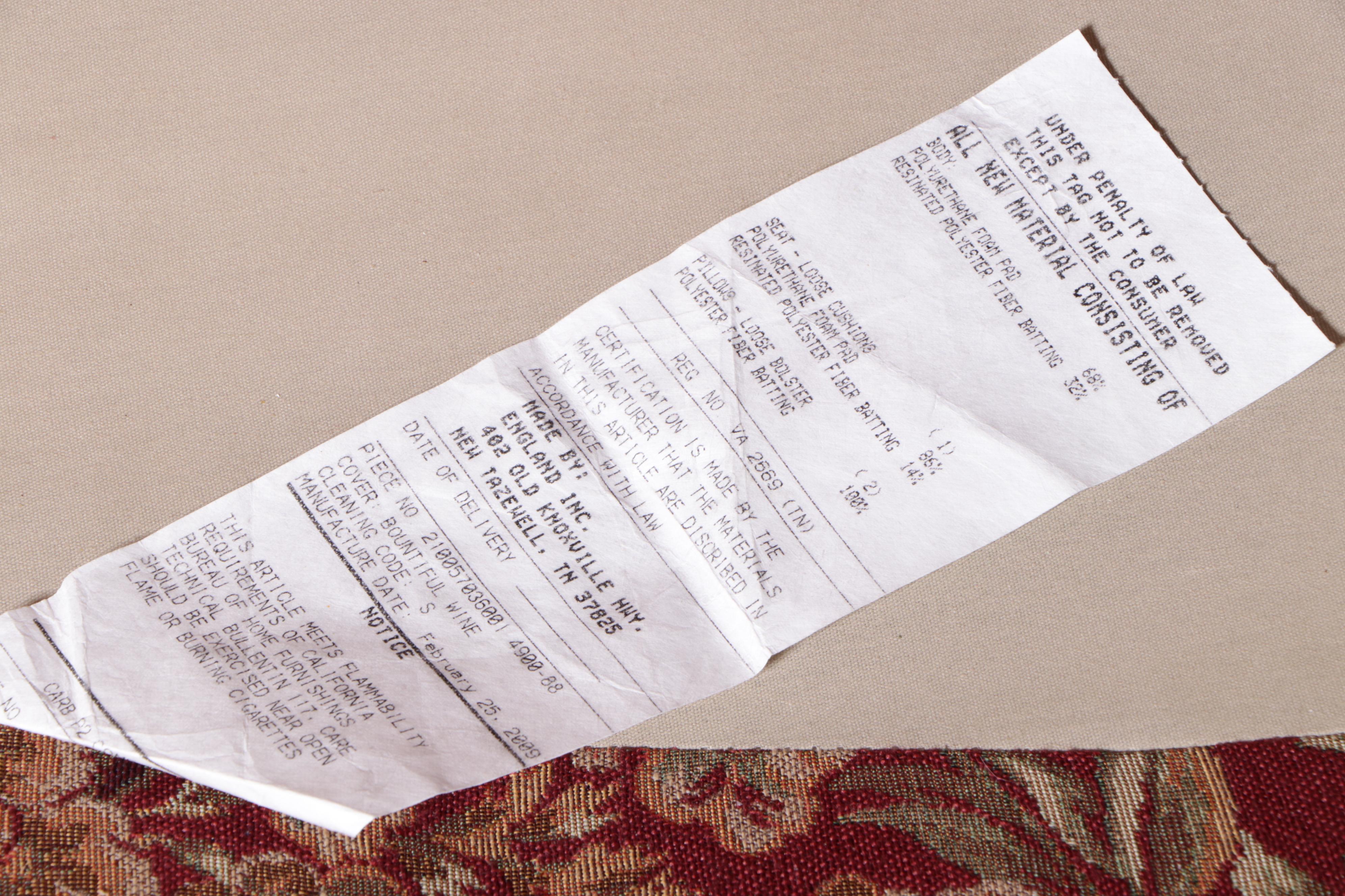 England, Inc. Maybrook Upholstered Curved Loveseat Sofa