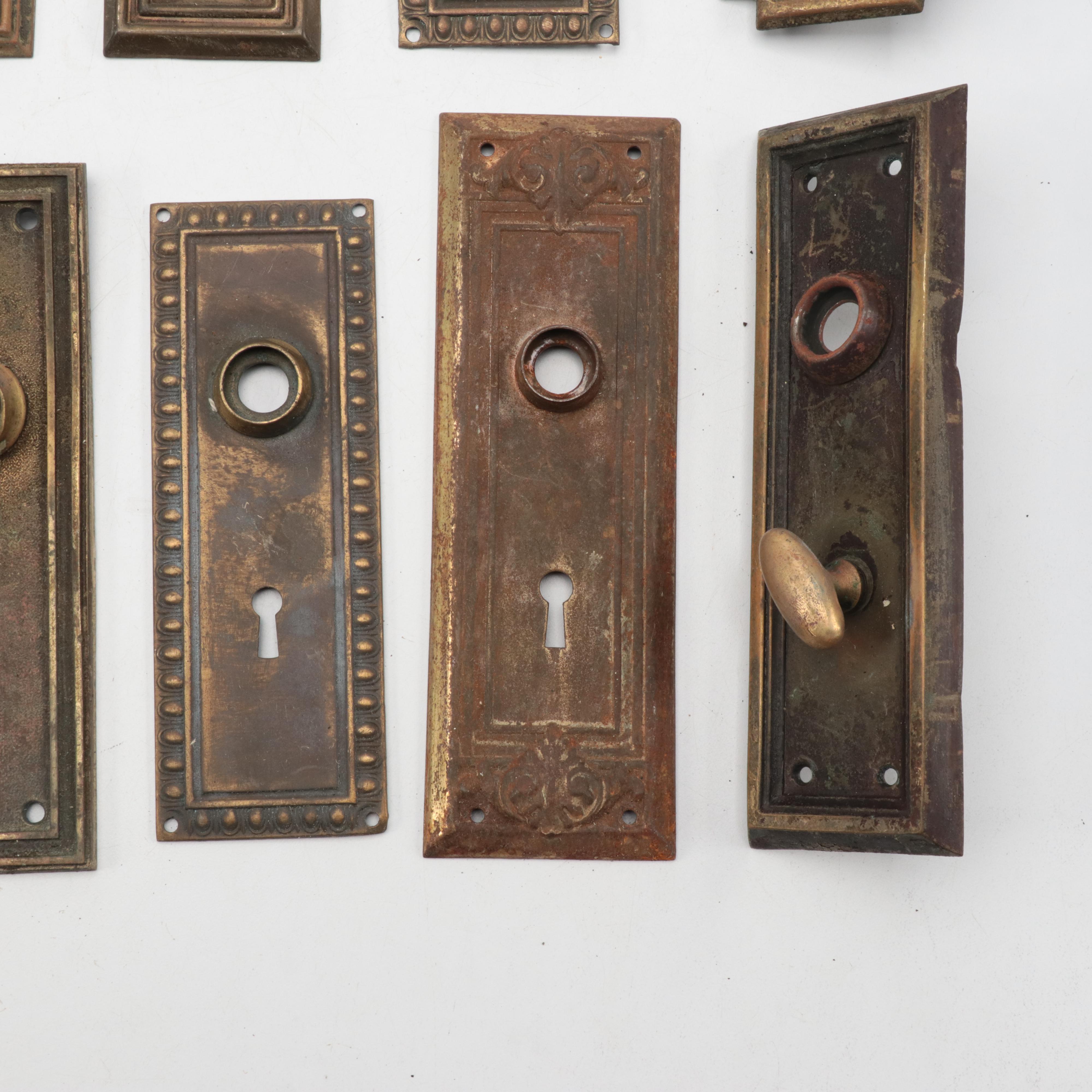 Victorian Pressed Metal Interior Door Backplates and Privacy Plates